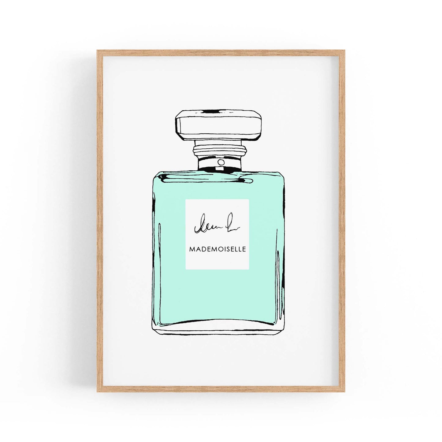 Green Minimal Perfume Bottle Fashion Wall Art - The Affordable Art Company