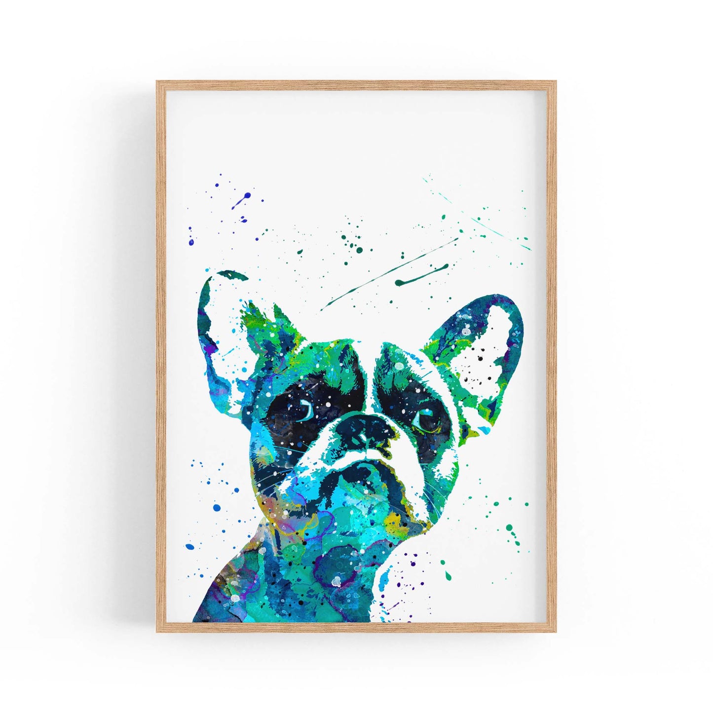 Watercolour French Bulldog Cute Dog Wall Art - The Affordable Art Company