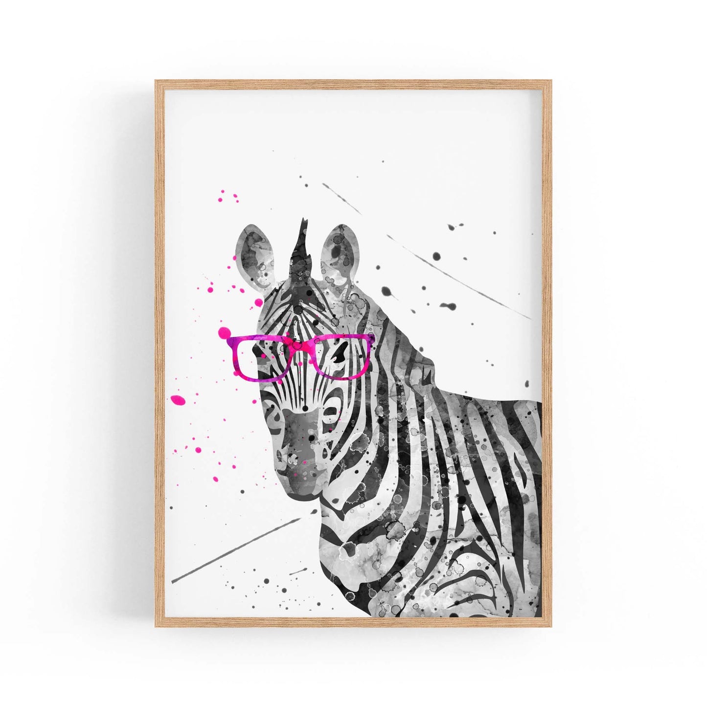 Zebra with Glasses Nursery Cute Baby Wall Art - The Affordable Art Company