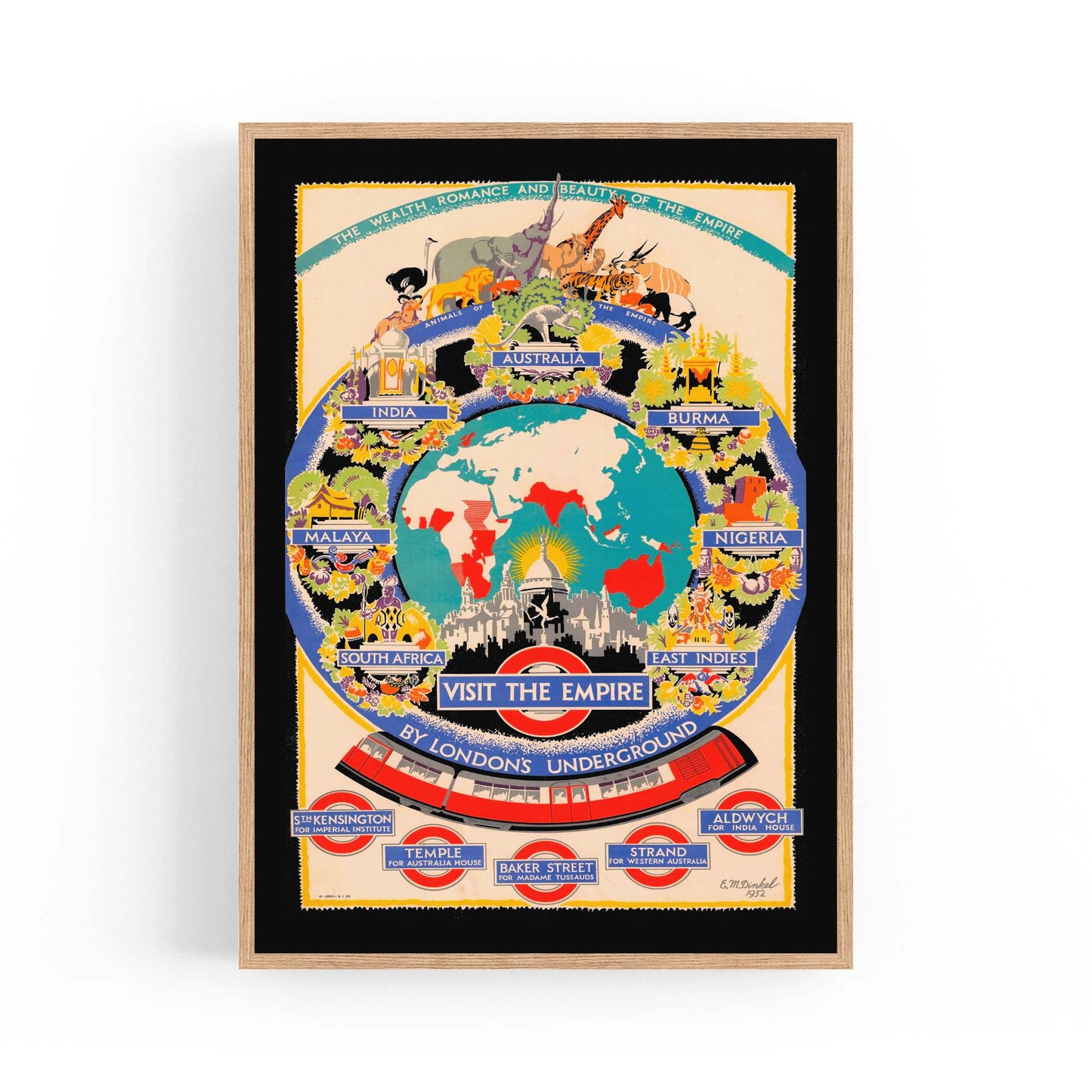British Empire London Underground Vintage Wall Art - The Affordable Art Company