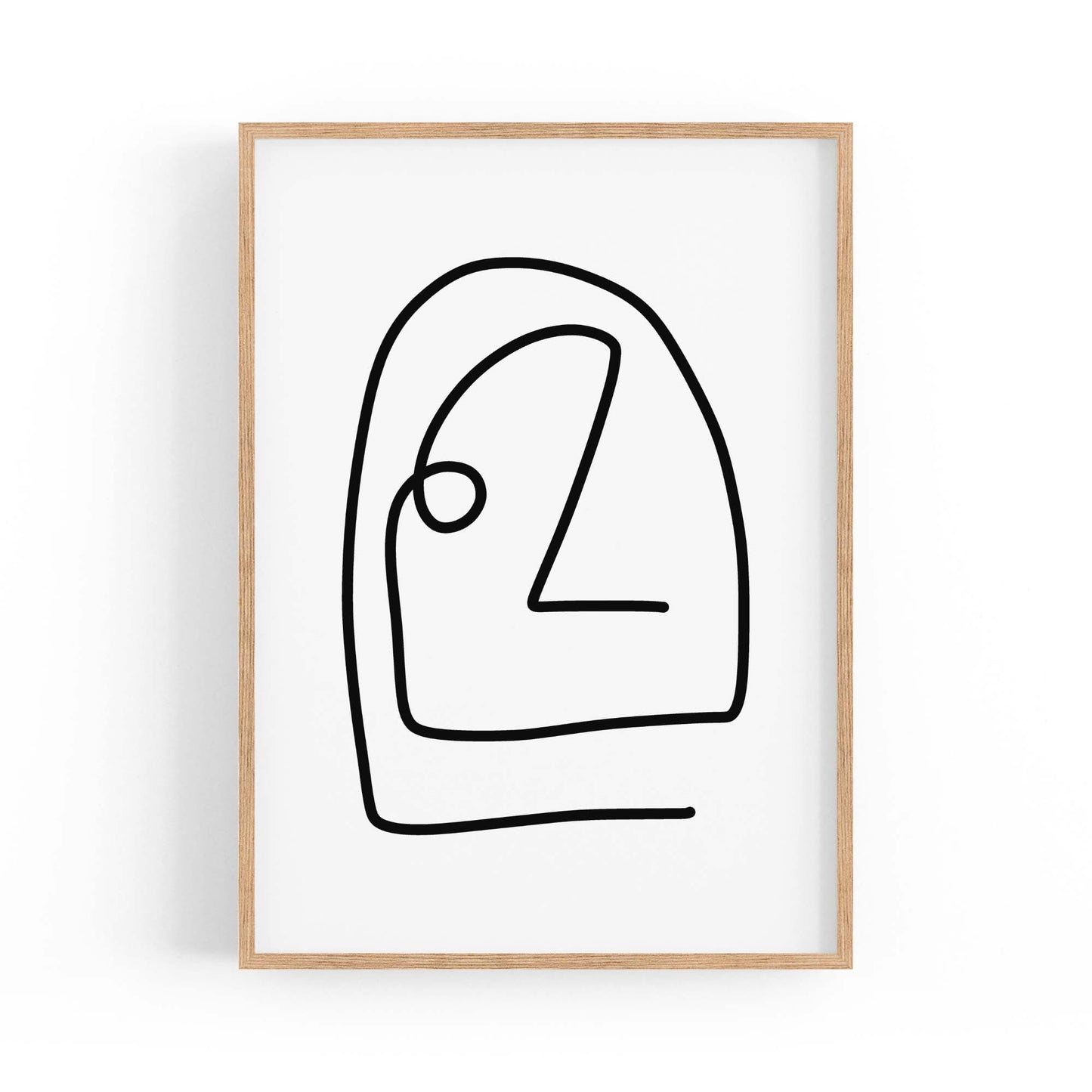 Minimal Abstract Line Face Modern Wall Art #2 - The Affordable Art Company