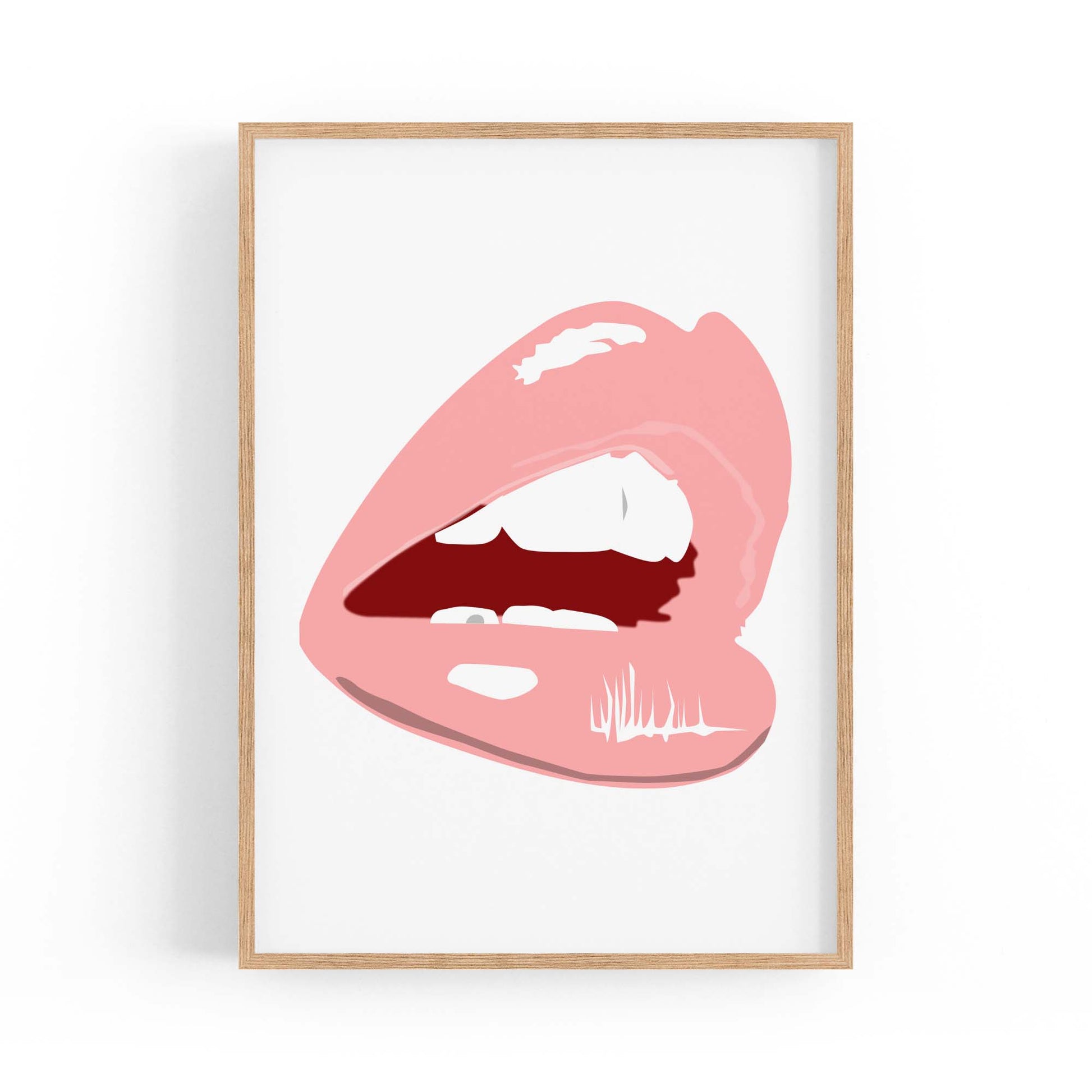 Pink Lips Fashion Girls Bedroom Makeup Wall Art - The Affordable Art Company