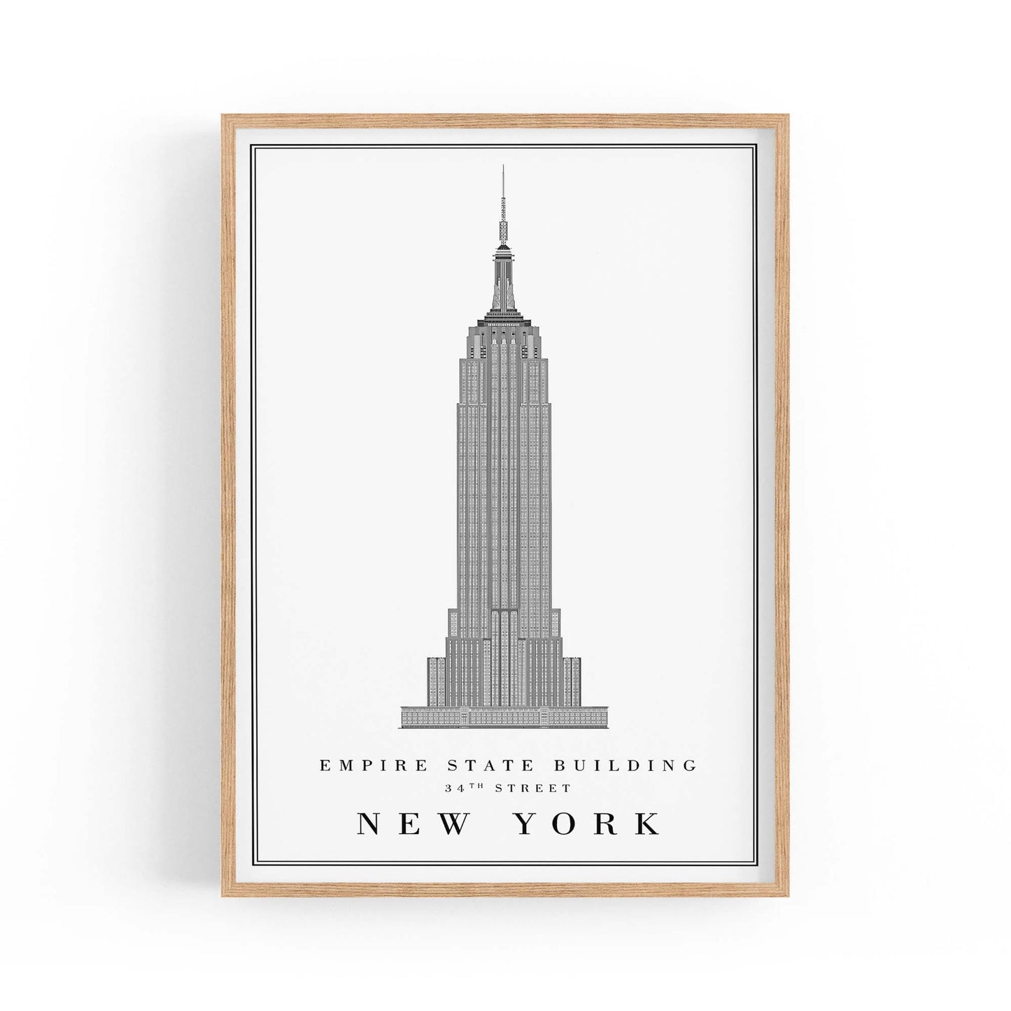 Empire State Building Minimal New York Wall Art - The Affordable Art Company