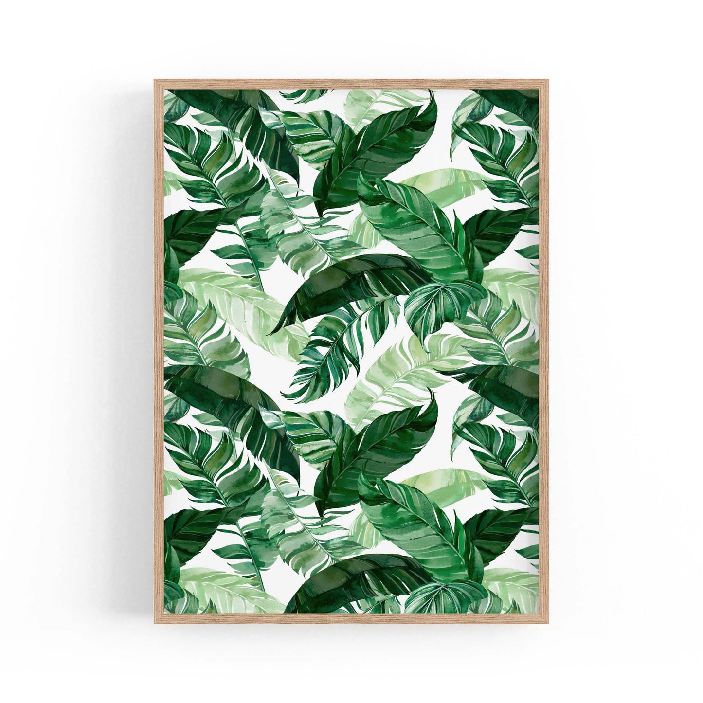 Tropical Leaf Pattern Green Plant Leaves Wall Art #1 - The Affordable Art Company
