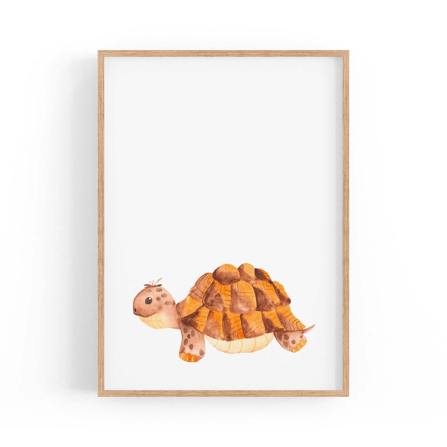 Cartoon Tortoise Cute Nursery Baby Animal Art #2 - The Affordable Art Company