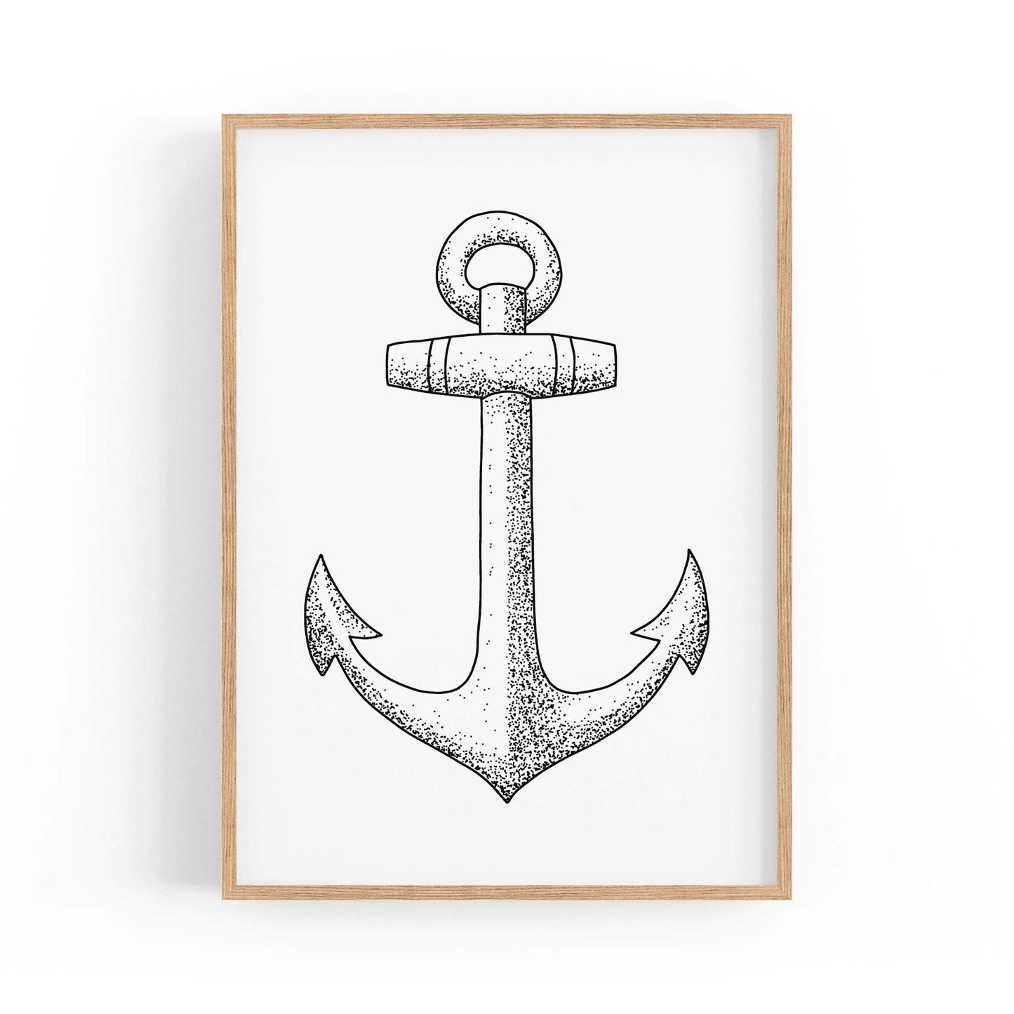 Anchor Drawing Nautical Coastal Bathroom Wall Art #2 - The Affordable Art Company