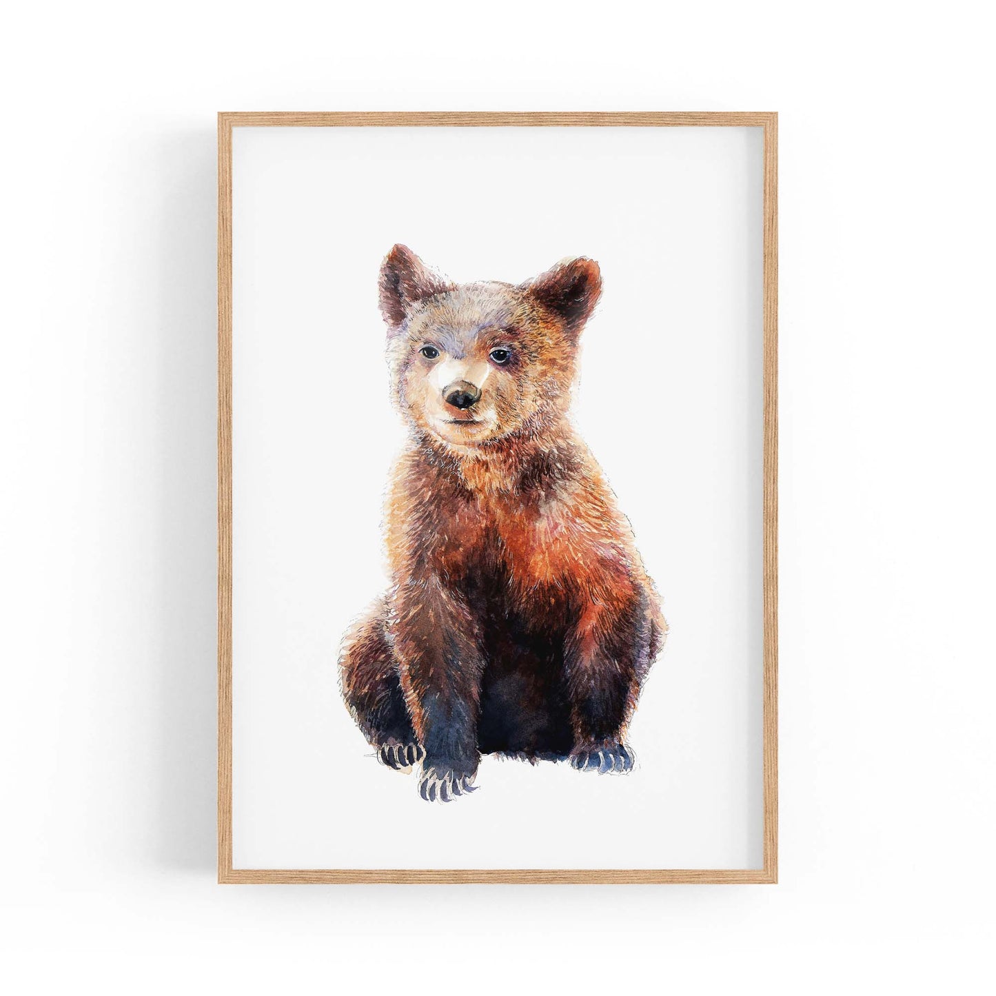 Watercolour Bear Painting Animal Nursery Wall Art - The Affordable Art Company