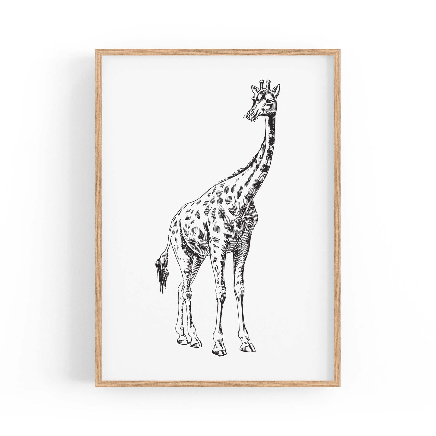 Detailed Giraffe Drawing Safari Animal Wall Art #2 - The Affordable Art Company