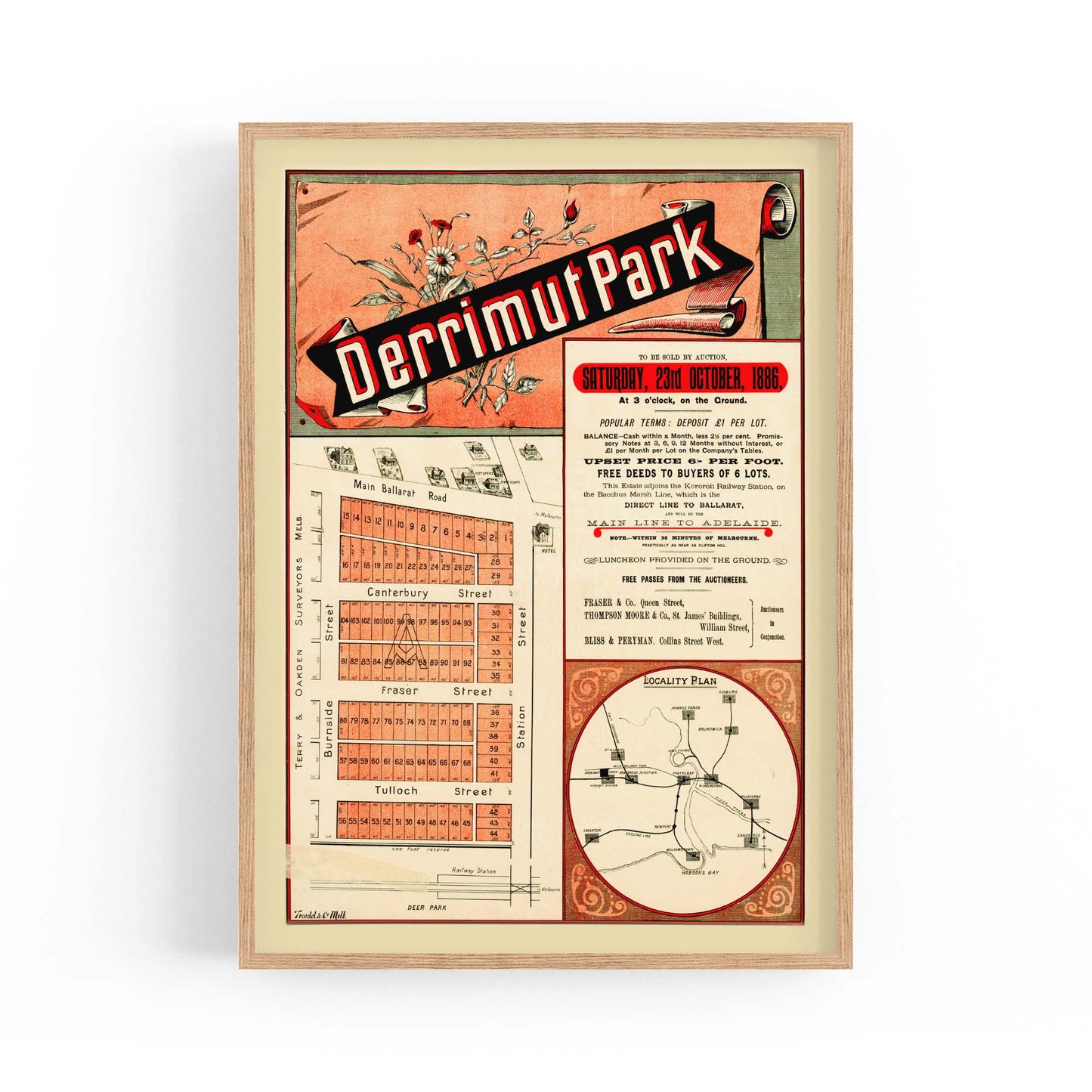 Derrimut Melbourne Vintage Real Estate Advert Art - The Affordable Art Company