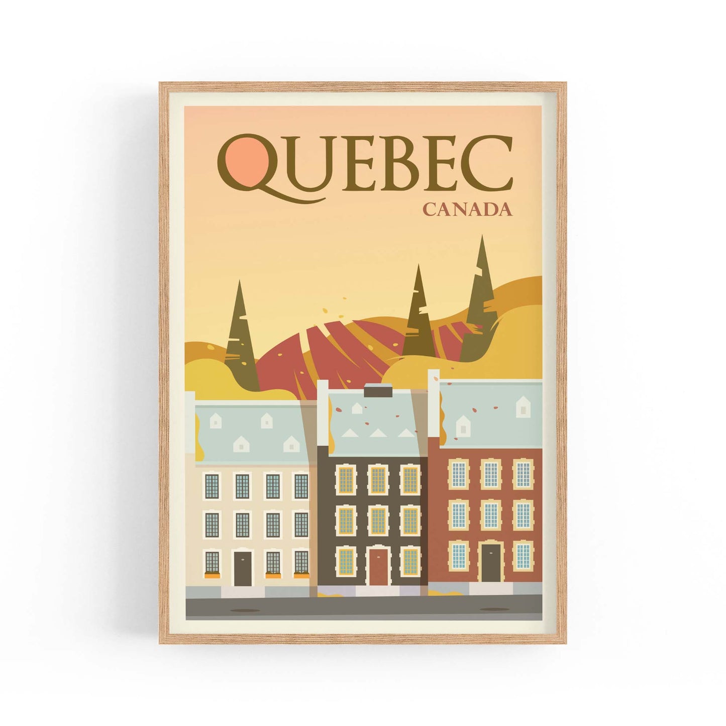 Retro Quebec Canada Vintage Travel Wall Art - The Affordable Art Company