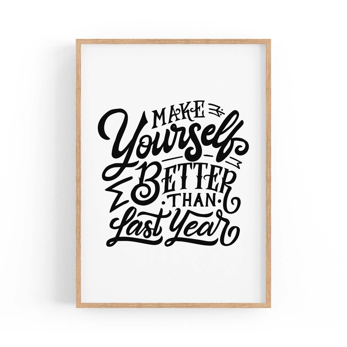 "Make Yourself Better" Fitness Gym Quote Wall Art - The Affordable Art Company