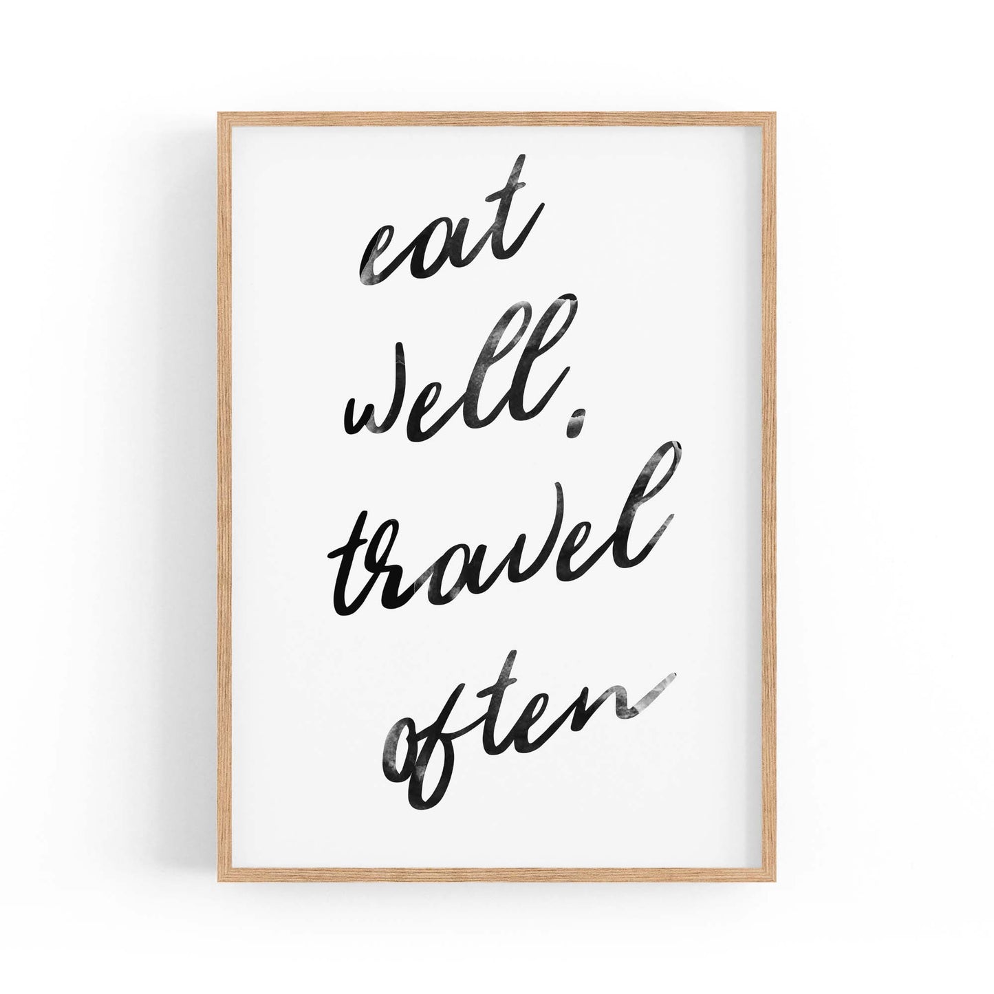 "Eat Well, Travel Often" Bedroom Quote Wall Art - The Affordable Art Company