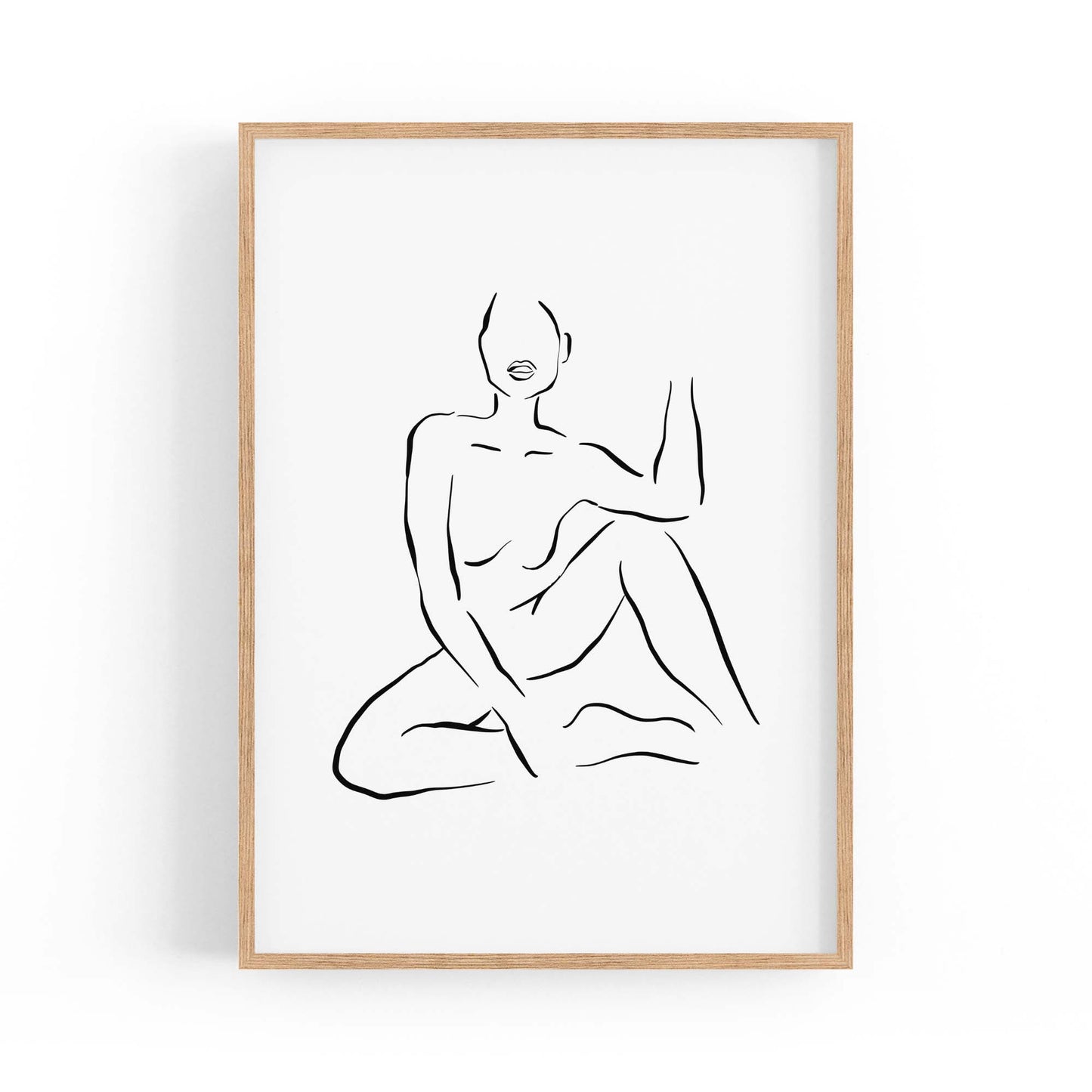 Nude Female Body Minimal Line Drawing Wall Art #2 - The Affordable Art Company