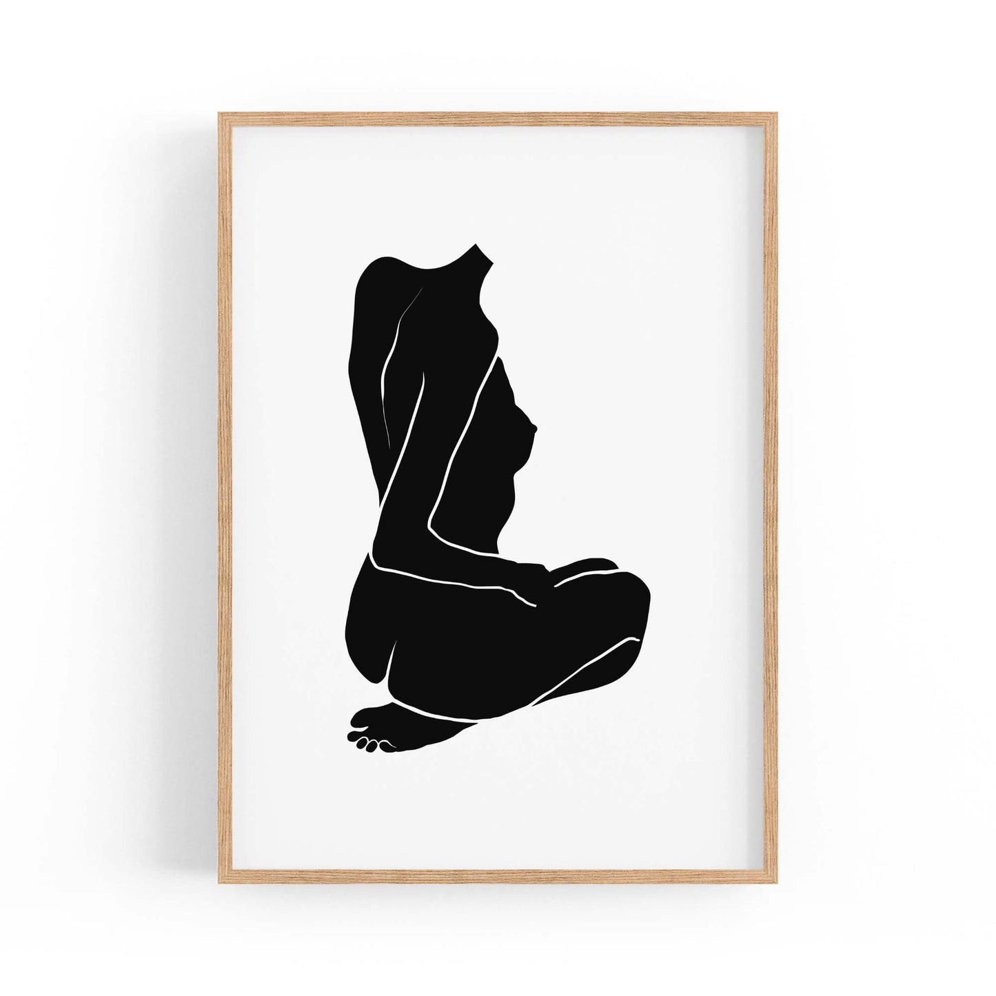 Abstract Black Minimal Female Nude Wall Art - The Affordable Art Company