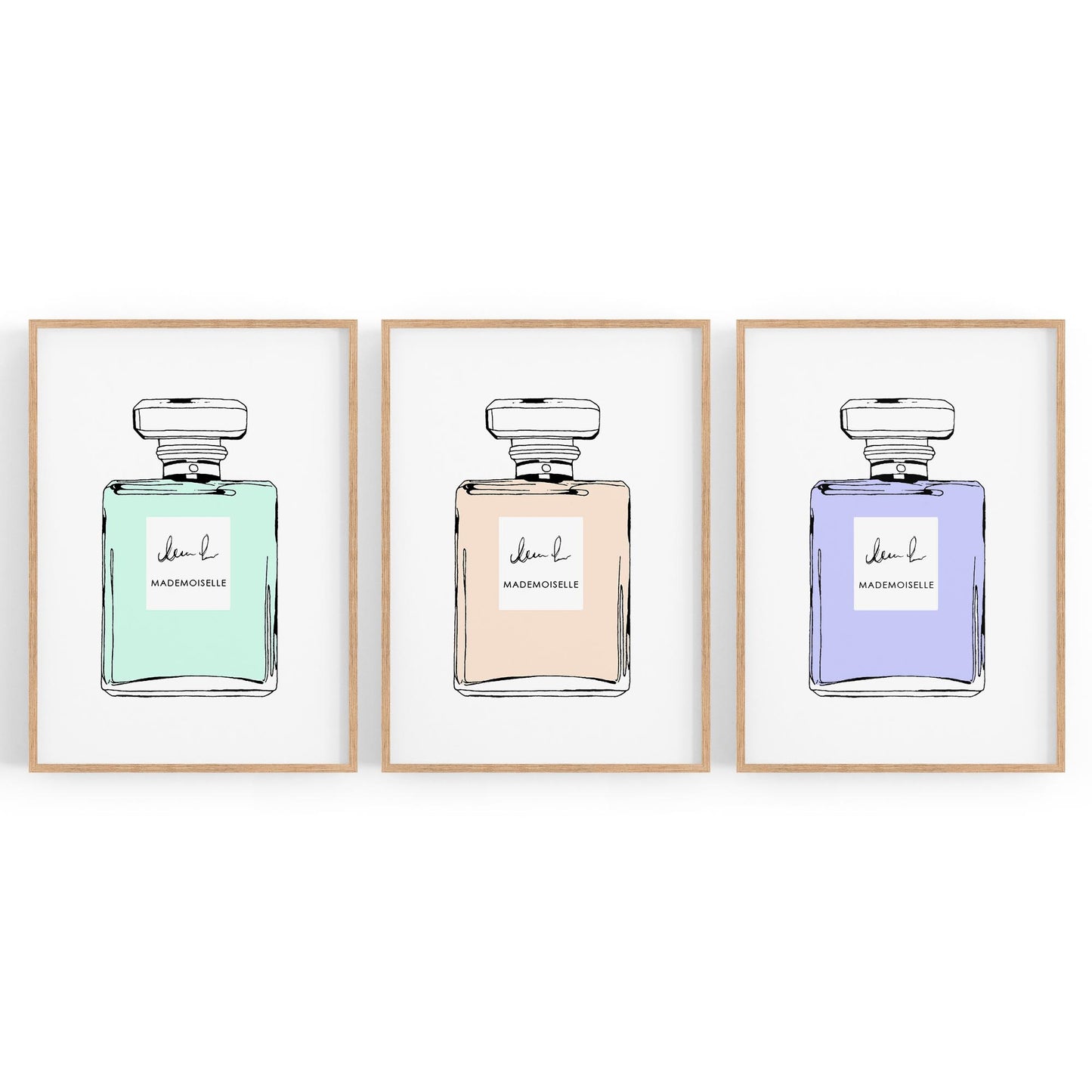 Set of Perfume Bottle Fashion Bedroom Wall Art #4 - The Affordable Art Company