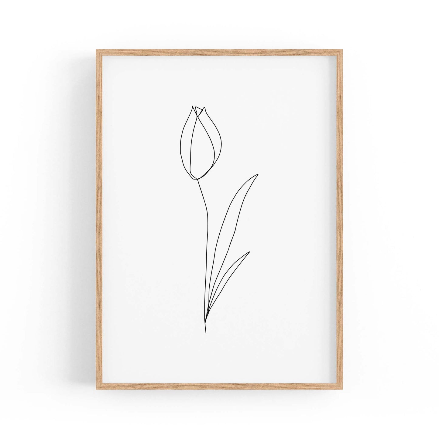 Minimal Tulip Flower Line Drawing Wall Art #1 - The Affordable Art Company