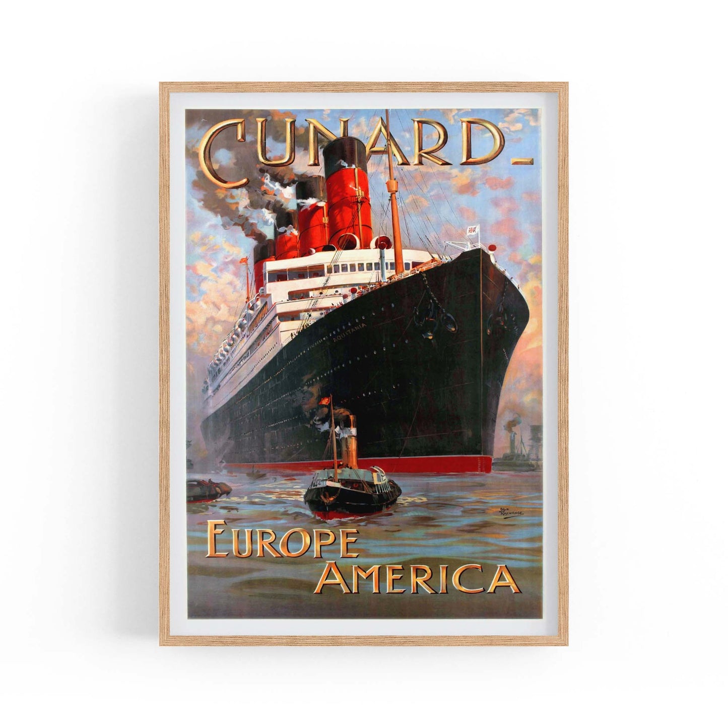 Cunard Line Europe to America Vintage Wall Art - The Affordable Art Company