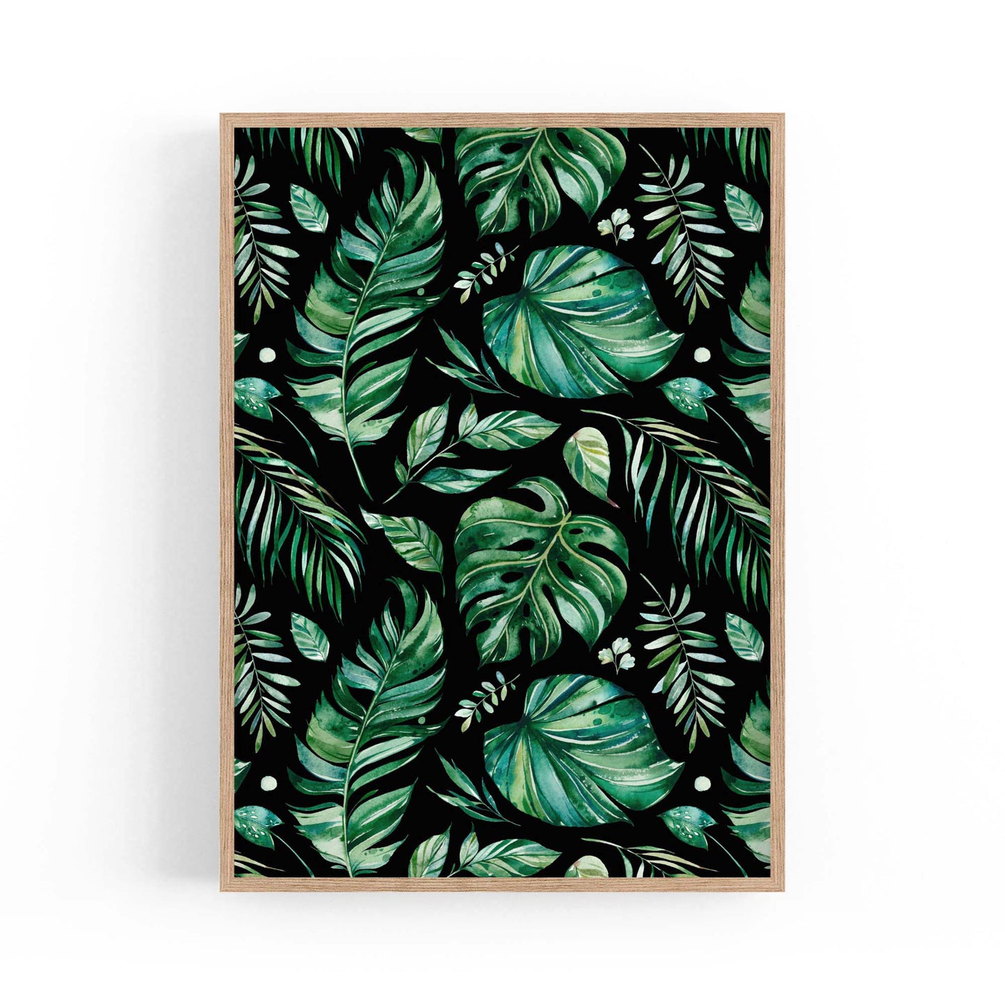 Tropical Leaf Pattern Green Plant Leaves Wall Art #4 - The Affordable Art Company