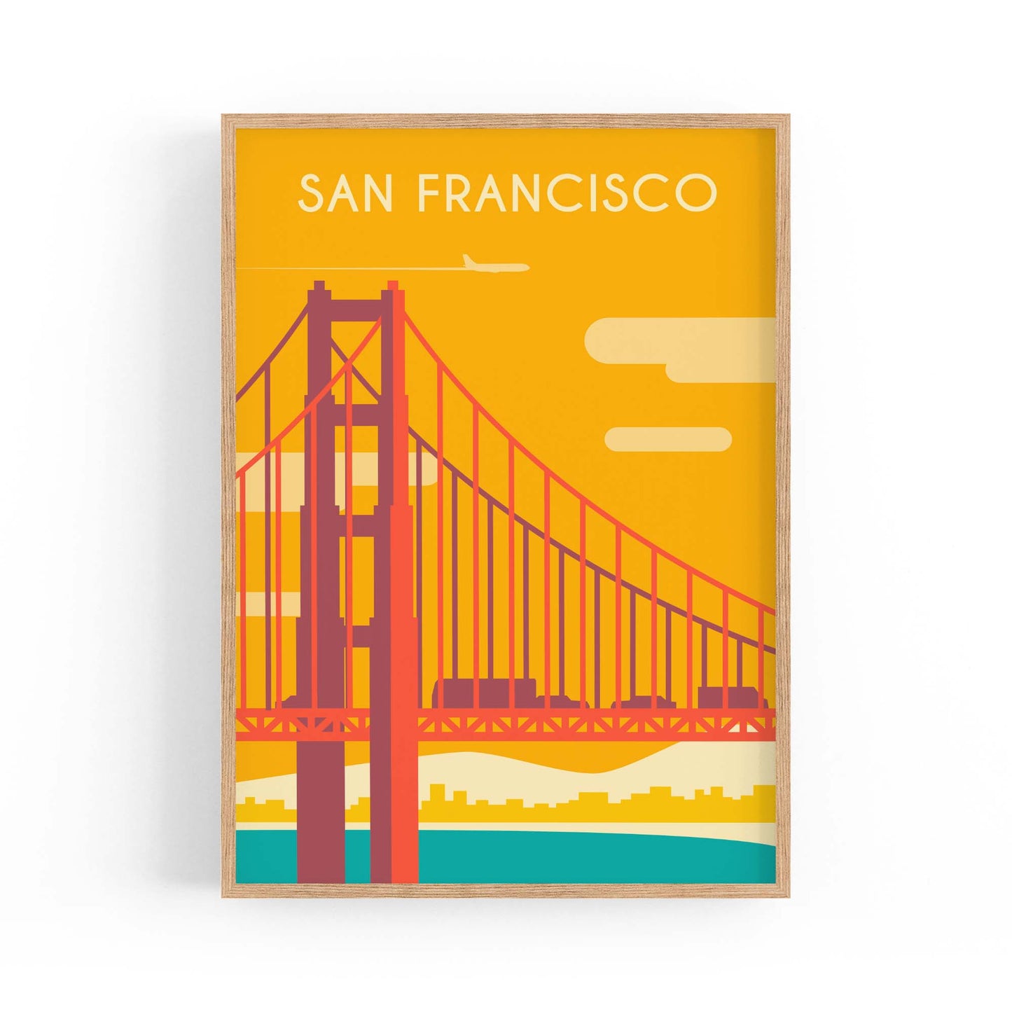 Retro San Francisco California USA Travel Wall Art #2 - The Affordable Art Company