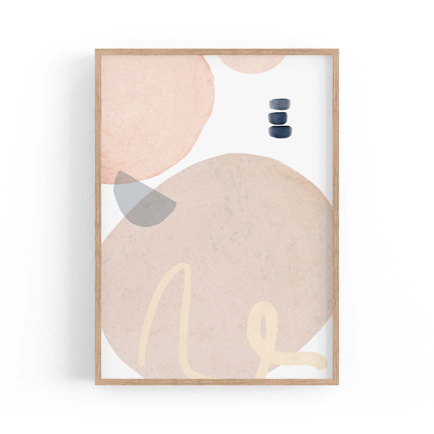 Minimal Pastel Abstract Retro Painting Wall Art #3 - The Affordable Art Company