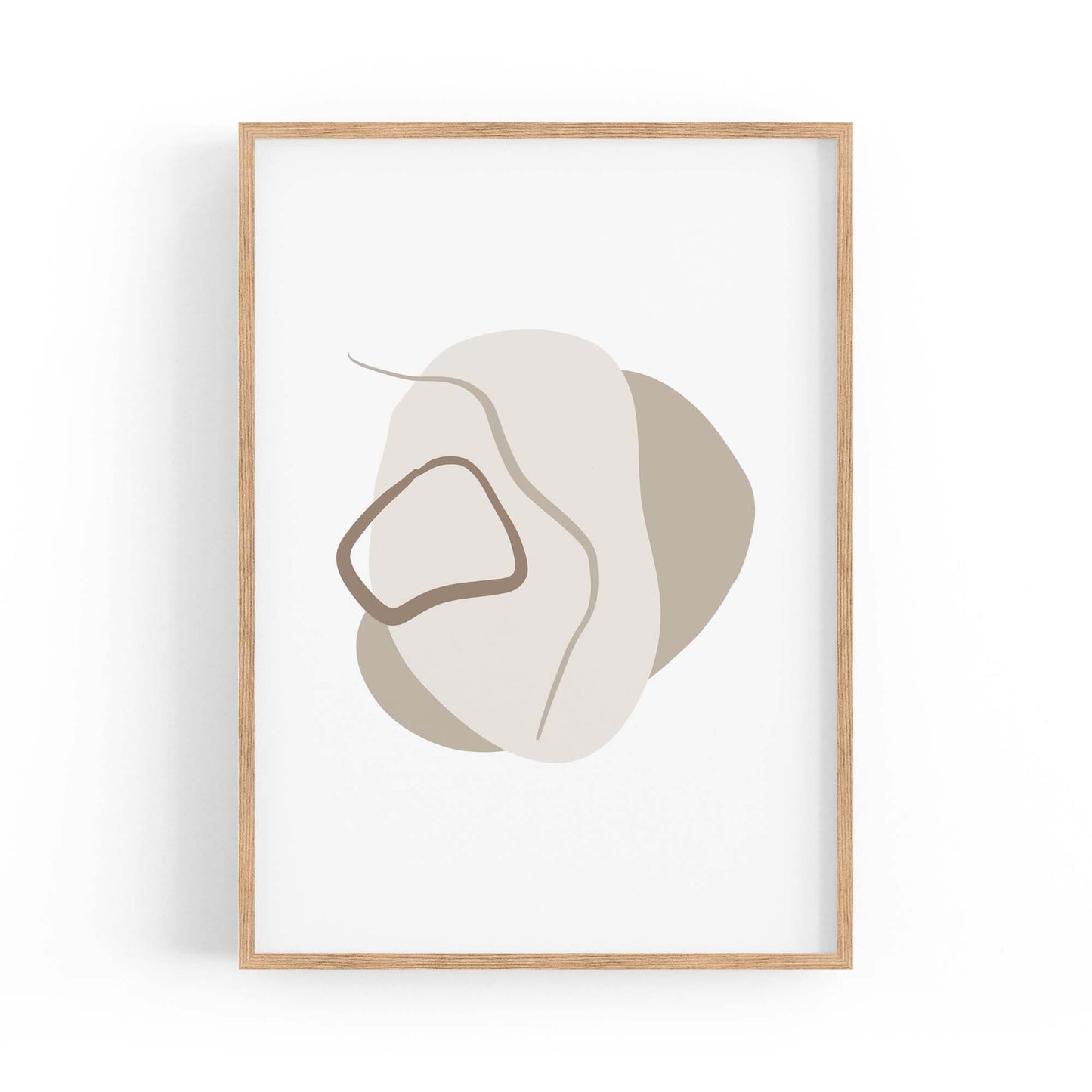 Minimal Black & White Shapes Abstract Wall Art #3 - The Affordable Art Company