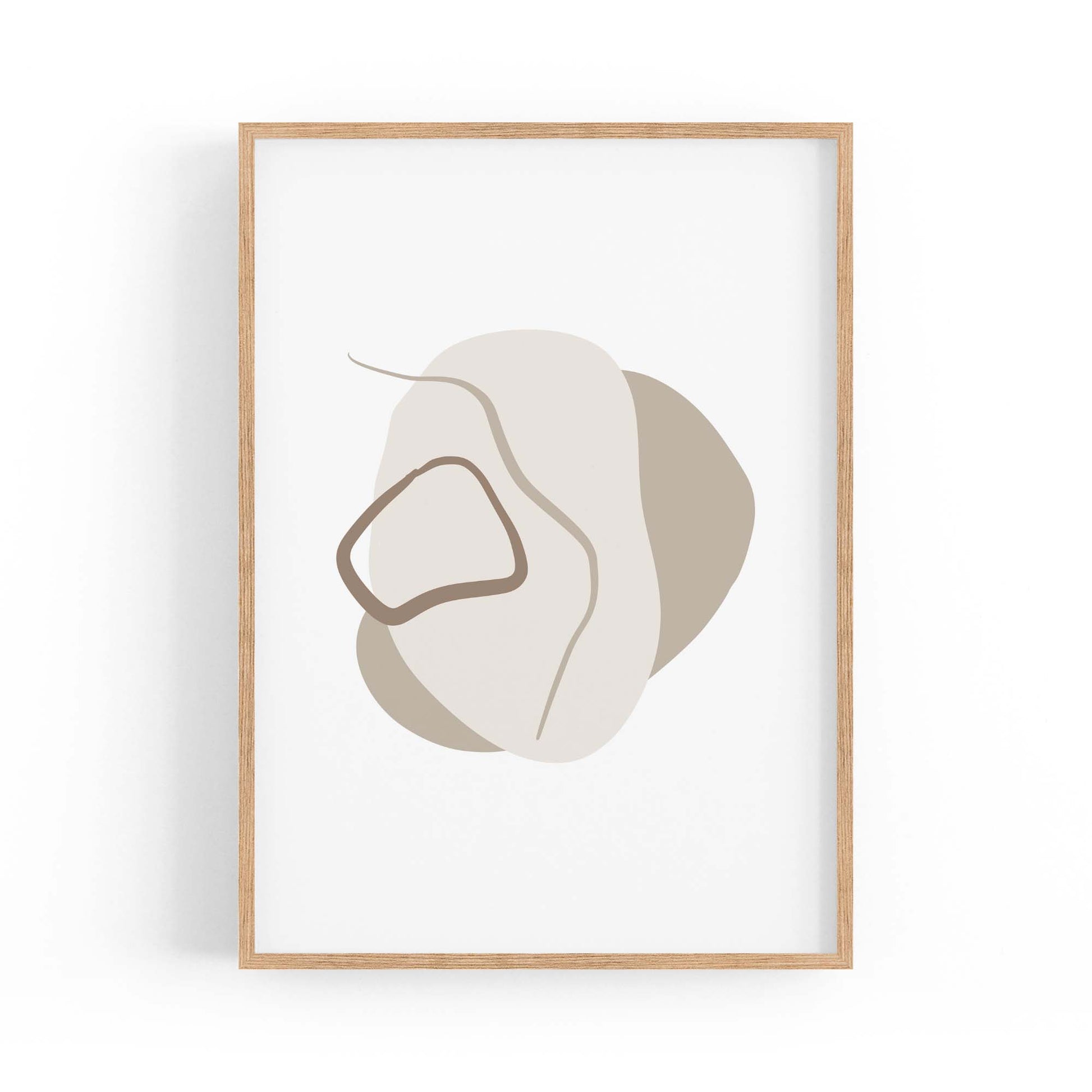Minimal Black & White Shapes Abstract Wall Art #3 - The Affordable Art Company