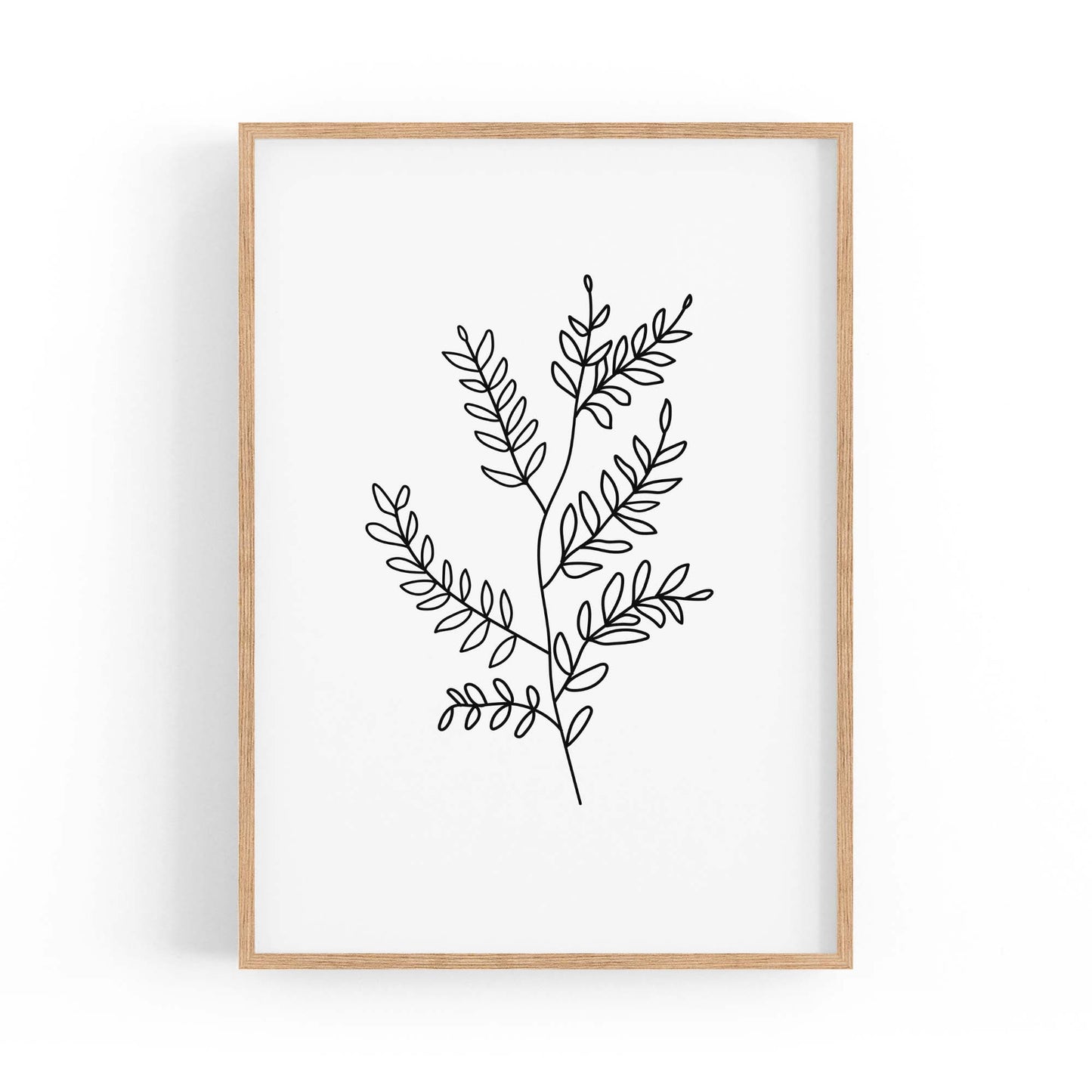 Twig Line Drawing Minimal Plant Wall Art - The Affordable Art Company