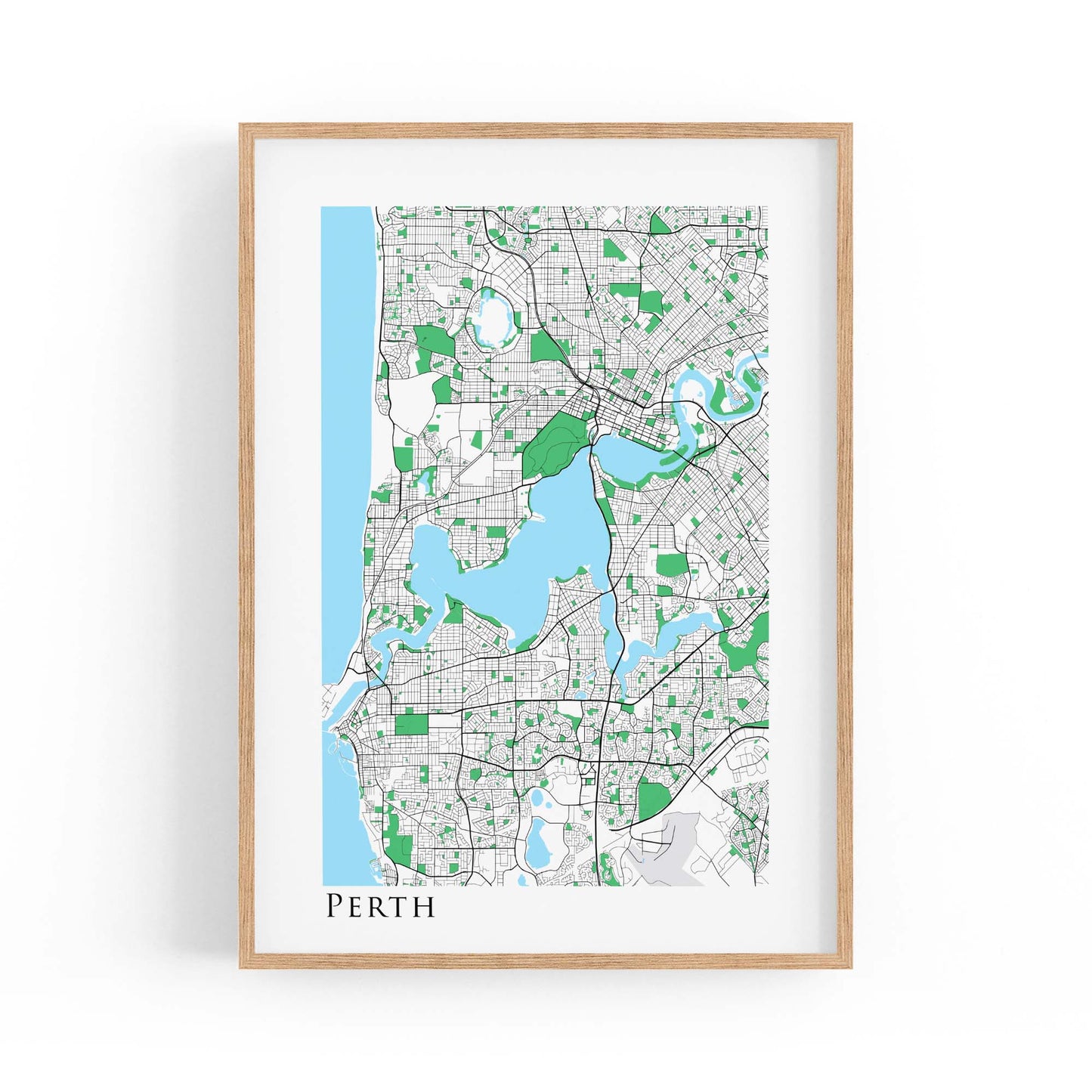 Minimal Perth Map Western Australia Wall Art - The Affordable Art Company