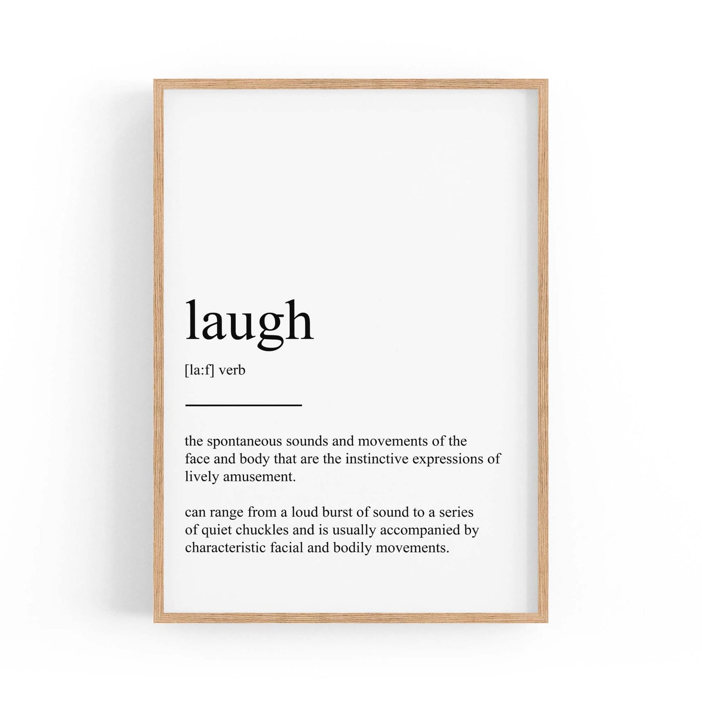 Dictionary Definition "Laugh" Bedroom Wall Art - The Affordable Art Company