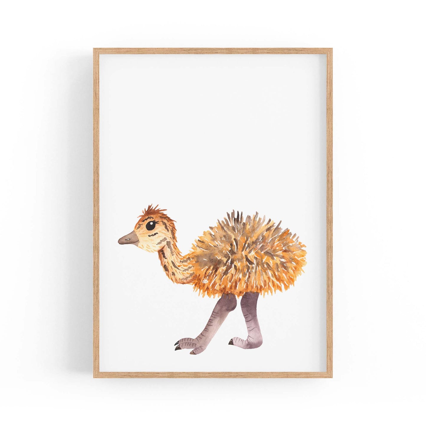 Cartoon Ostrich Cute Nursery Baby Animal Art - The Affordable Art Company