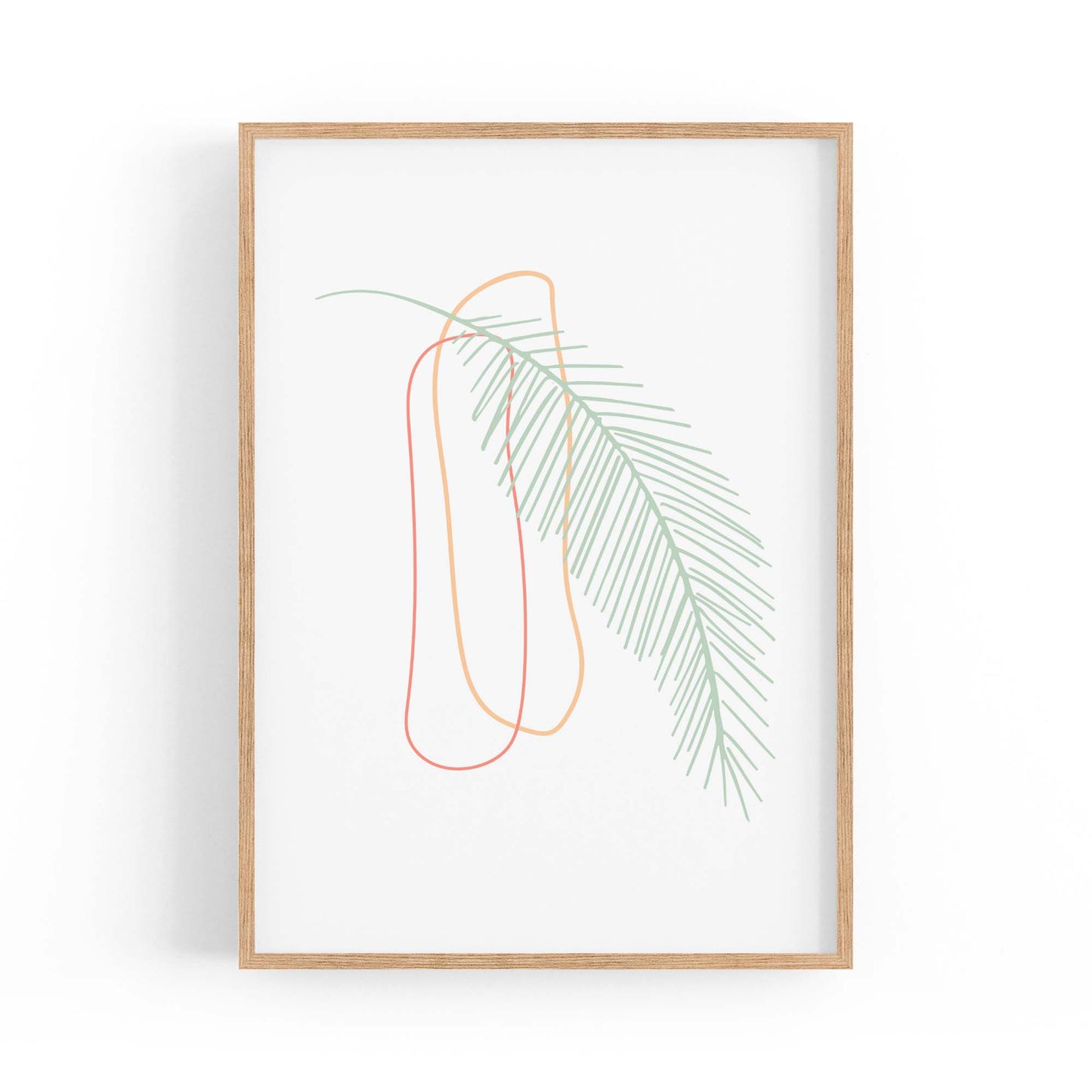 Minimal Feather Neon Abstract Design Wall Art #2 - The Affordable Art Company