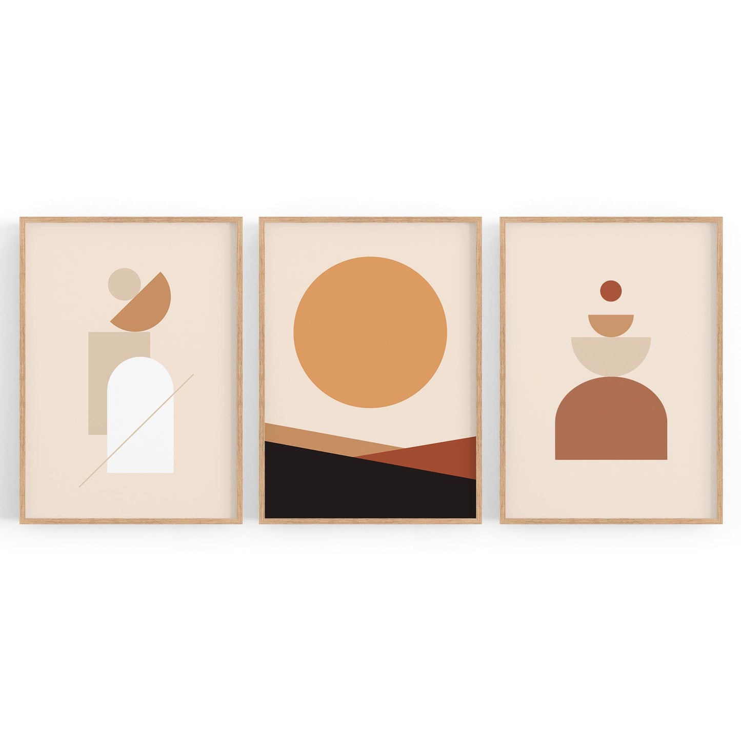 Set of Abstract Shape Retro Minimal Modern Art #2 - The Affordable Art Company