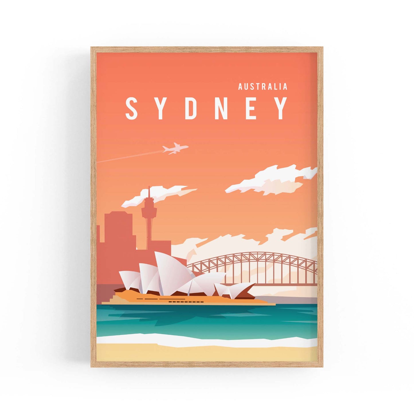 Retro Sydney Australia Vintage Travel Wall Art #2 - The Affordable Art Company