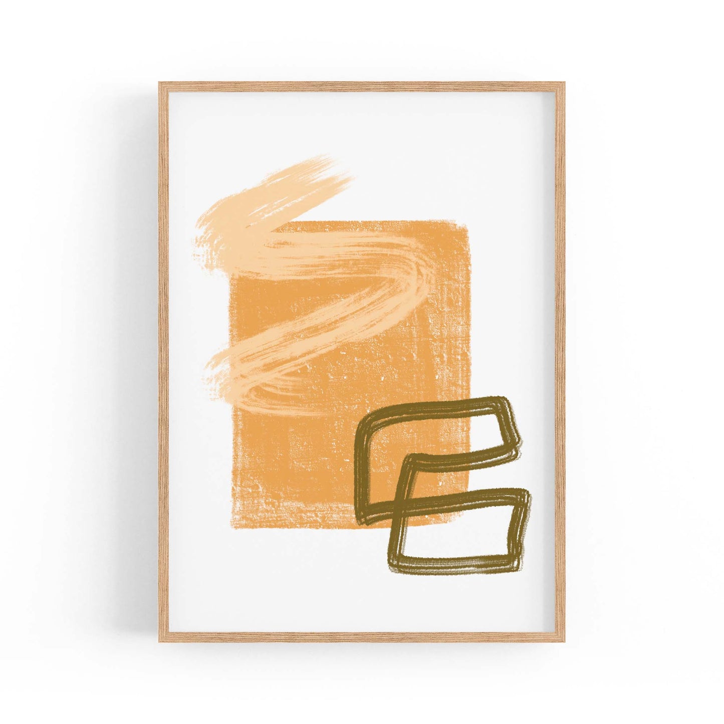 Rough Abstract Minimal Painting Line Wall Art #1 - The Affordable Art Company