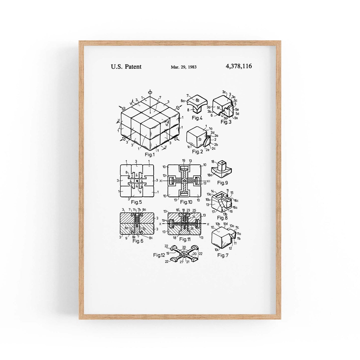 Vintage Rubik's Cube Patent 80s Toy Wall Art #2 - The Affordable Art Company