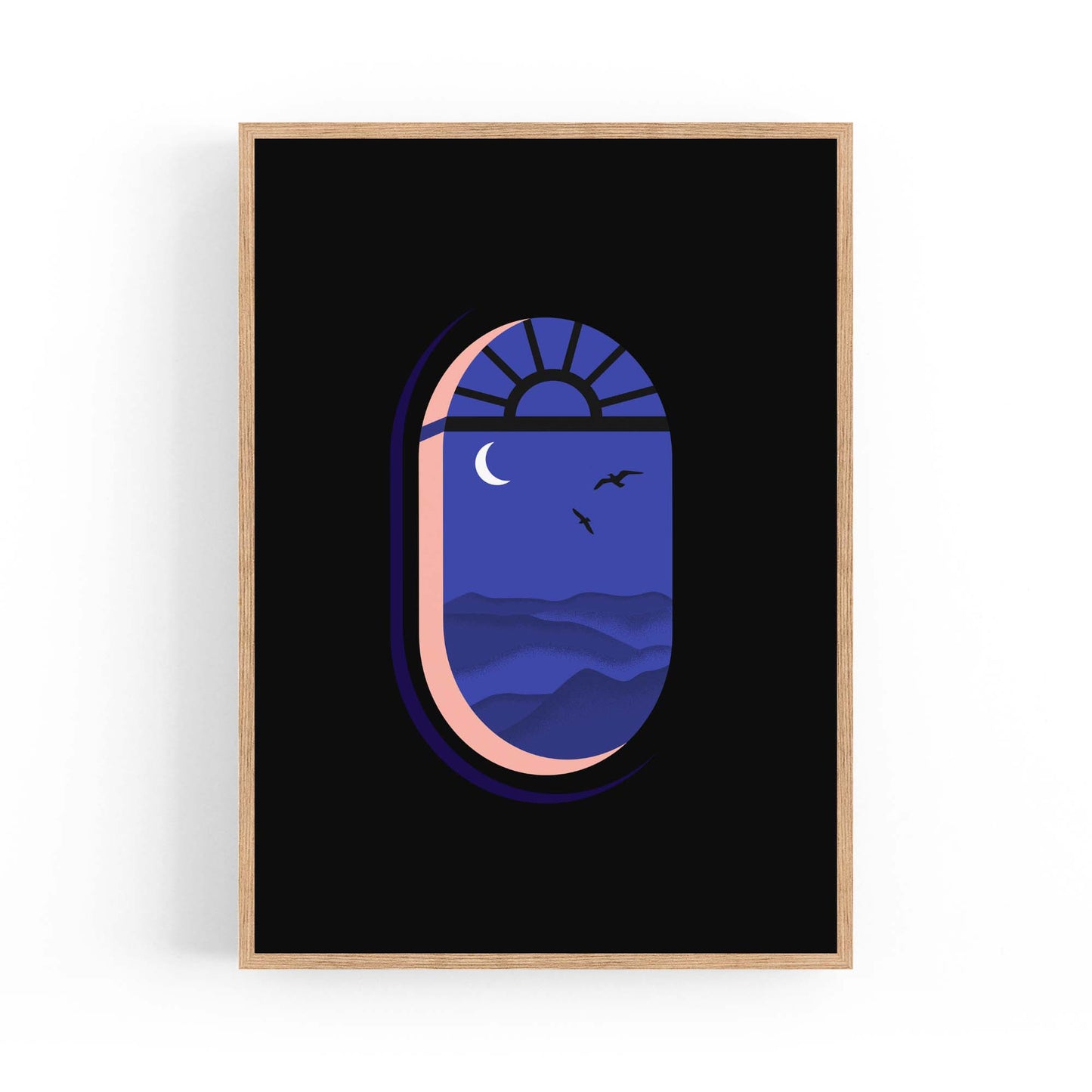 Retro Evening Window Minimal Wall Art - The Affordable Art Company