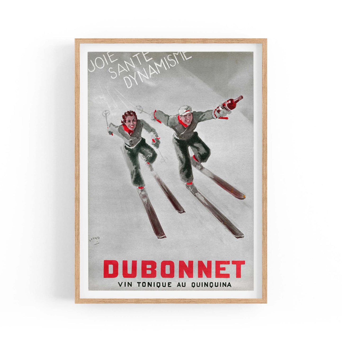 Dubonnet Aperitif Vintage Ski Advert Wall Art - The Affordable Art Company