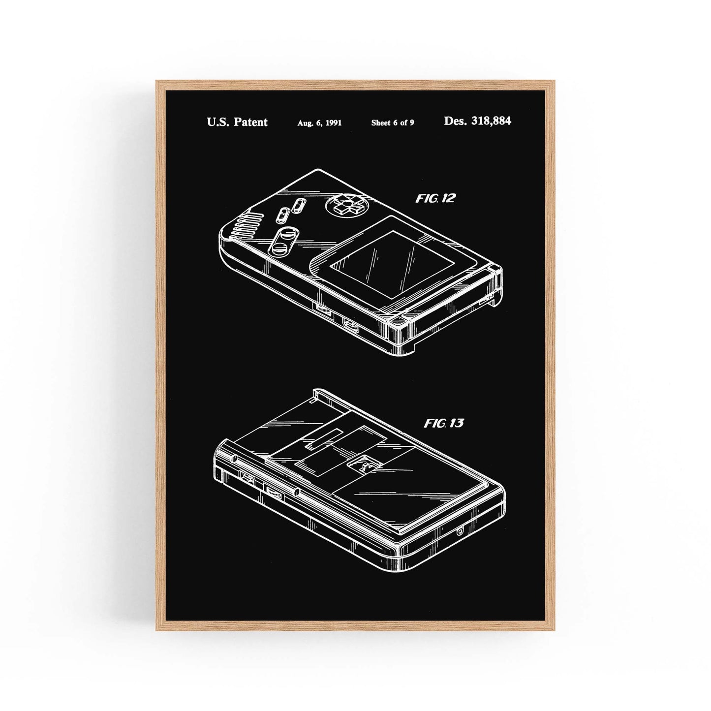 Vintage Game Boy Patent Gift Wall Art #1 - The Affordable Art Company