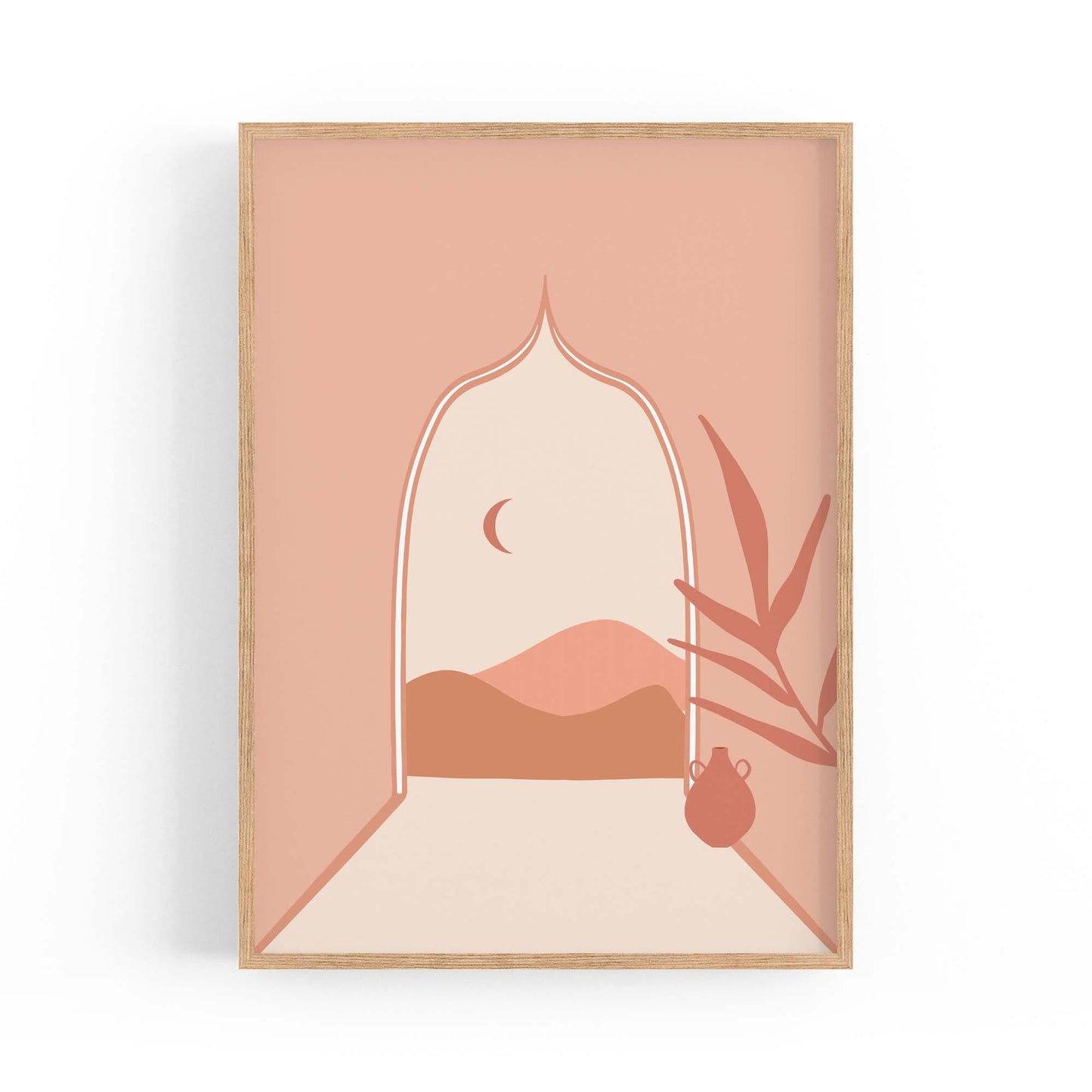 Minimal Egypt Retro Pink & Pastel Wall Art - The Affordable Art Company