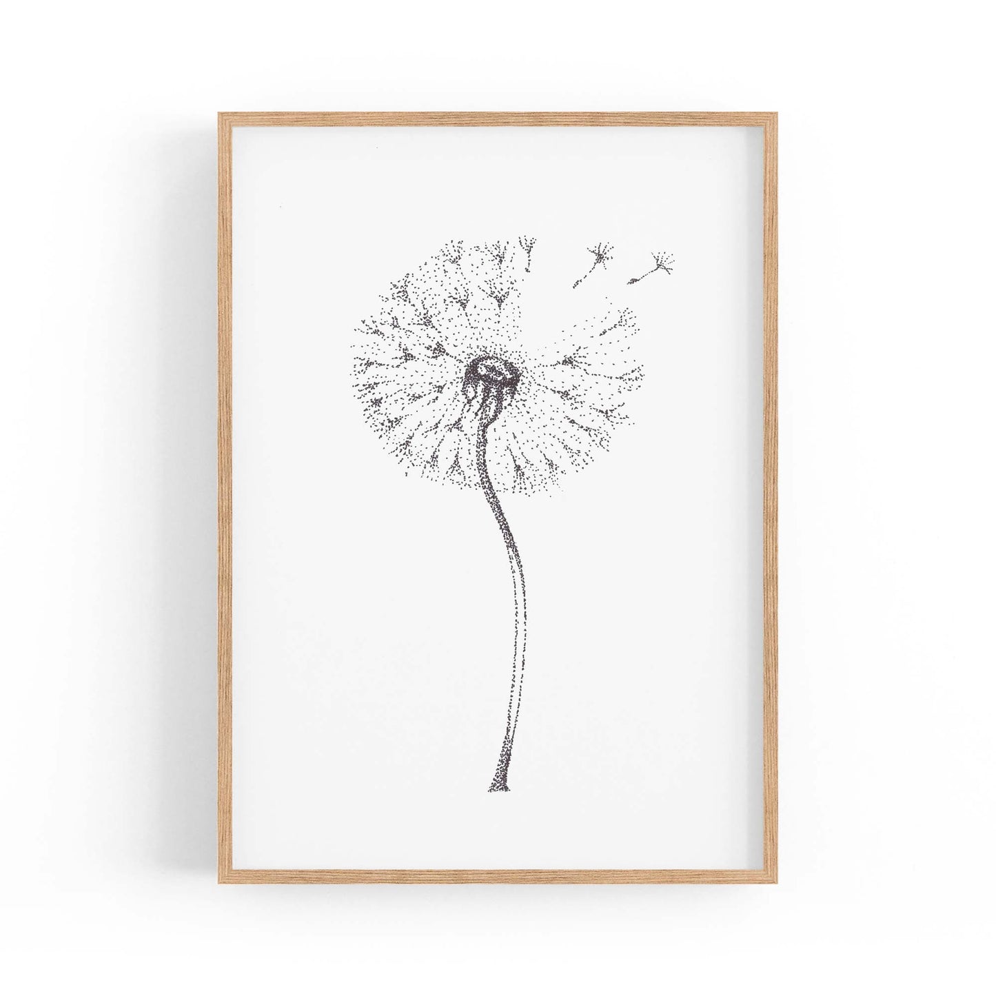 Dandelion Drawing Minimal Flower Wall Art #1 - The Affordable Art Company