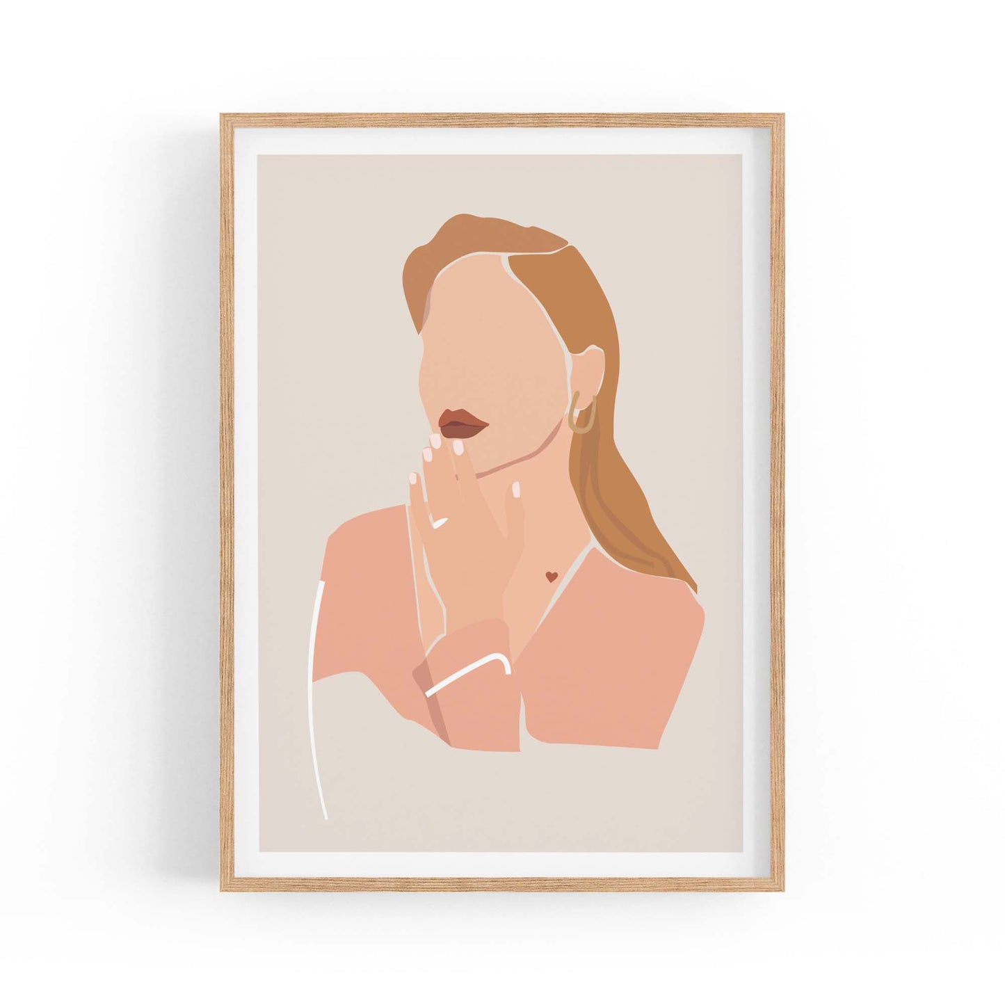 Minimal Girl Abstract Retro Bedroom Wall Art #4 - The Affordable Art Company