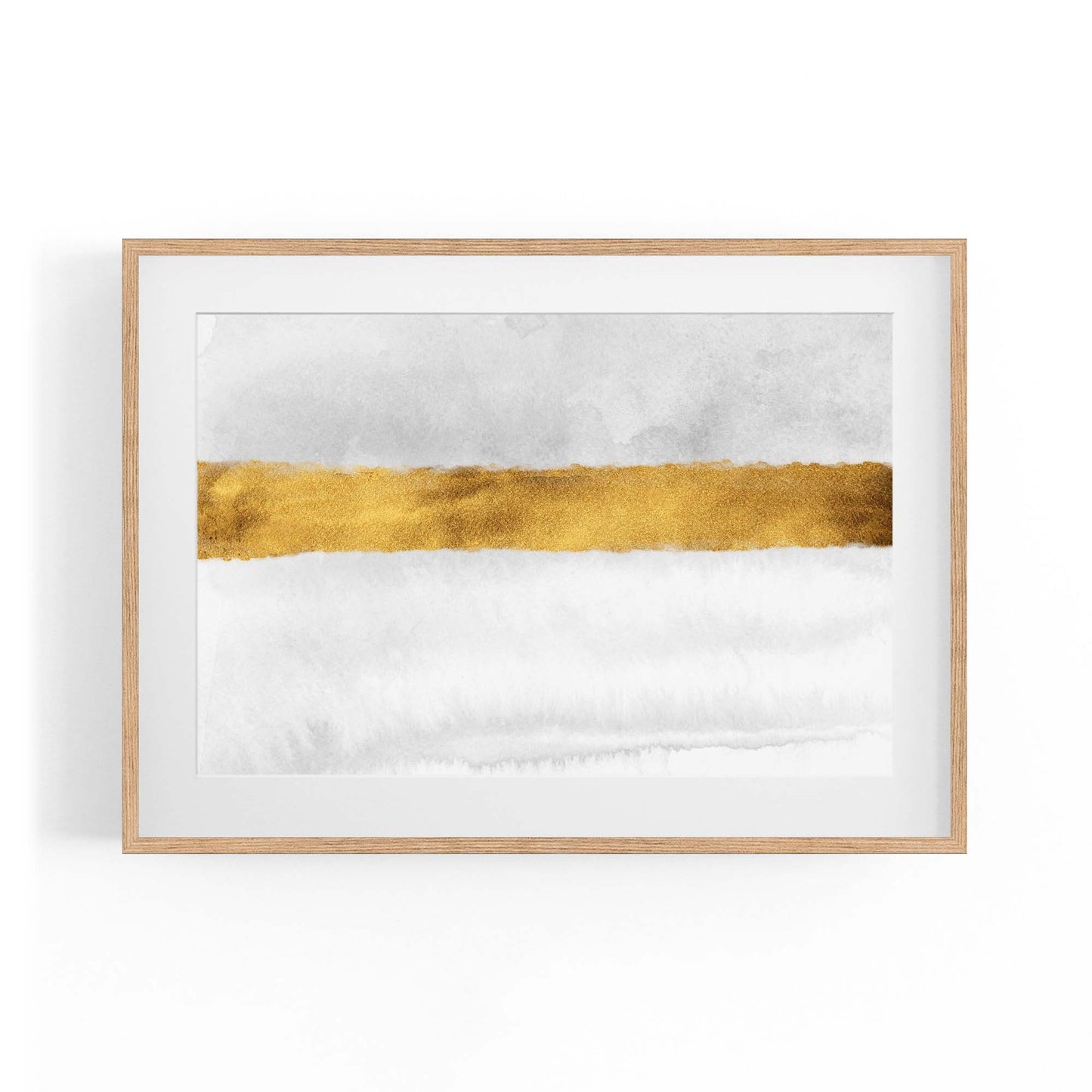 Abstract White and Gold Geometric Shape Wall Art - The Affordable Art Company