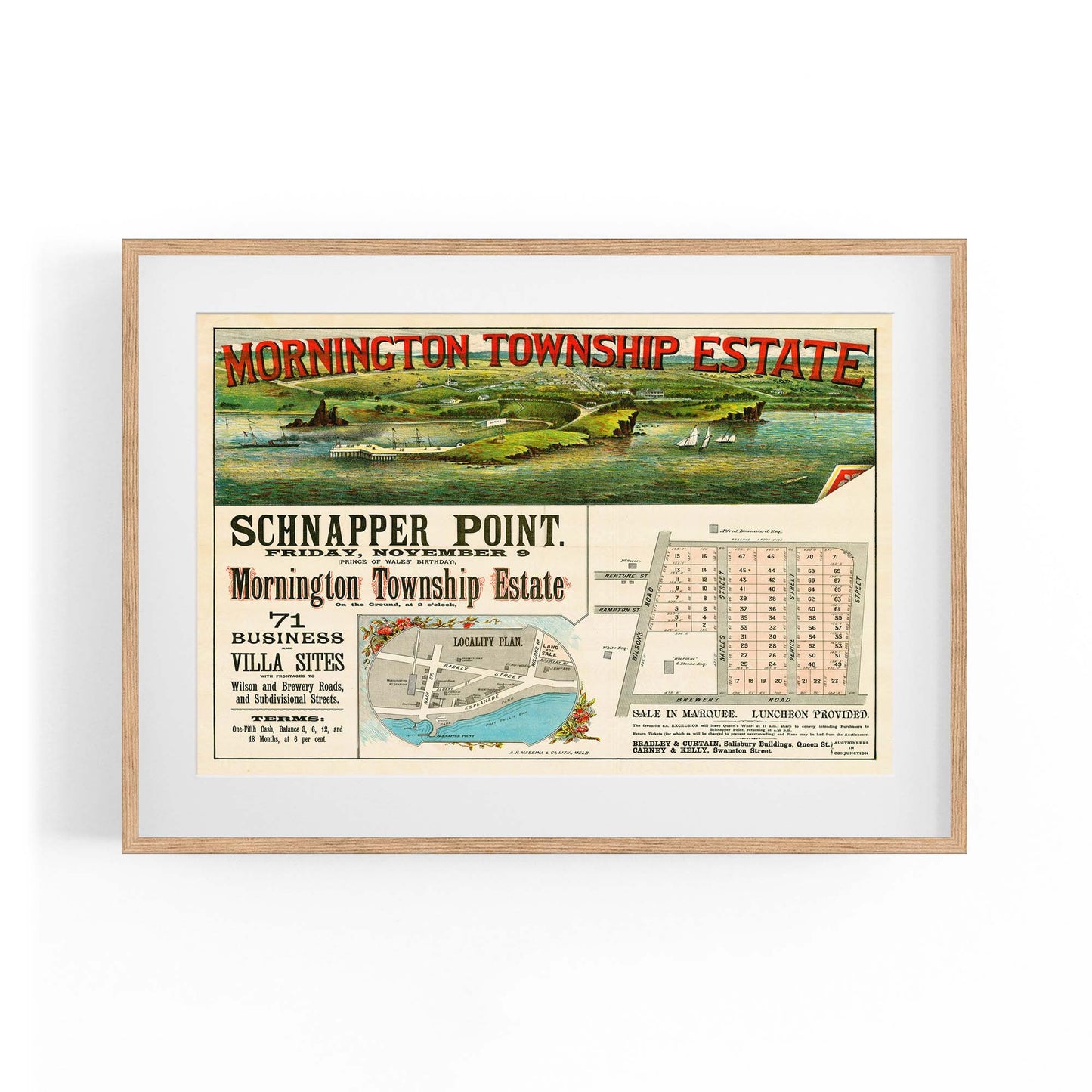 Mornington Melbourne Vintage Real Estate Advert Art - The Affordable Art Company