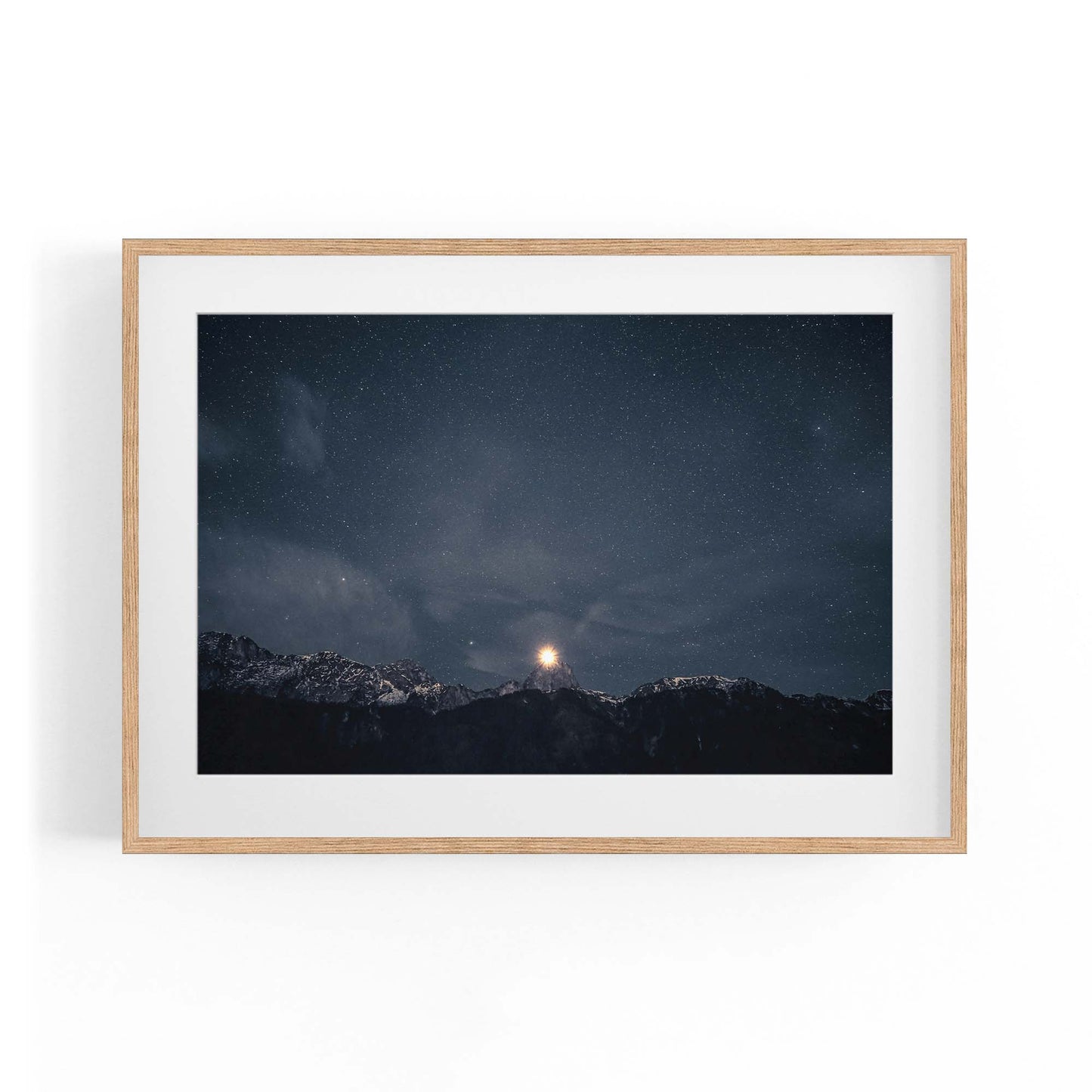 Starry Mountains Night Photograph Wall Art - The Affordable Art Company