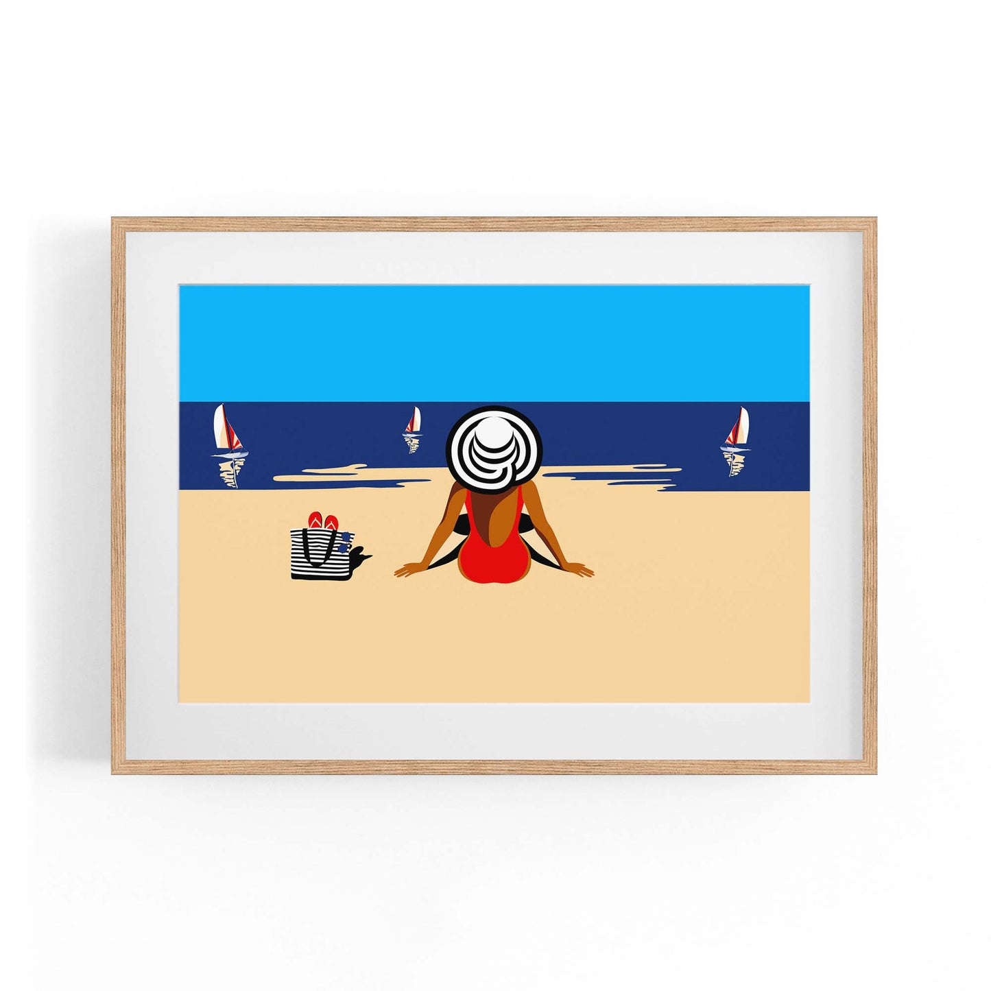 Retro Summer Beach Coastal Fashion Wall Art #4 - The Affordable Art Company