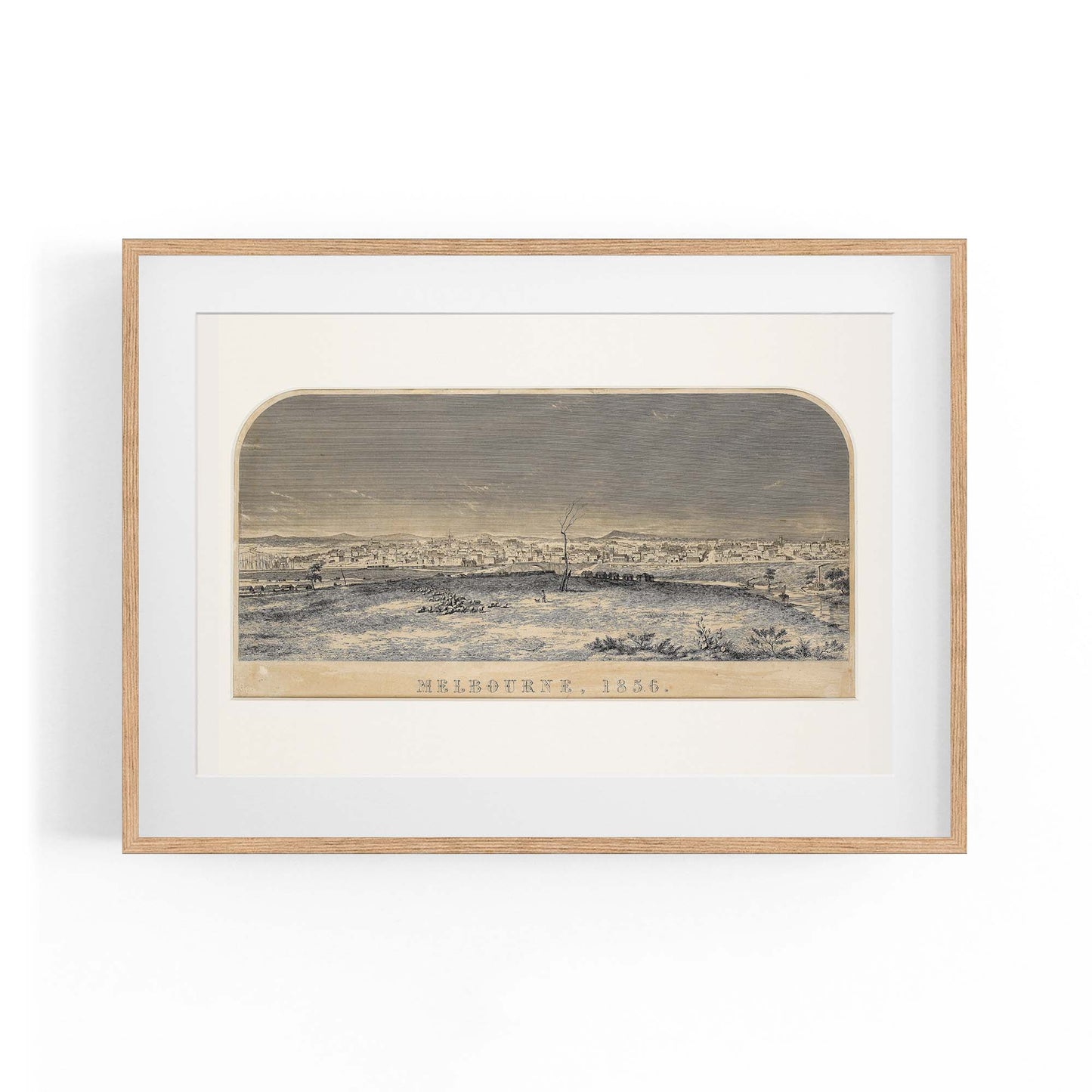 Melbourne Town (1856) Vintage Victoria Wall Art - The Affordable Art Company