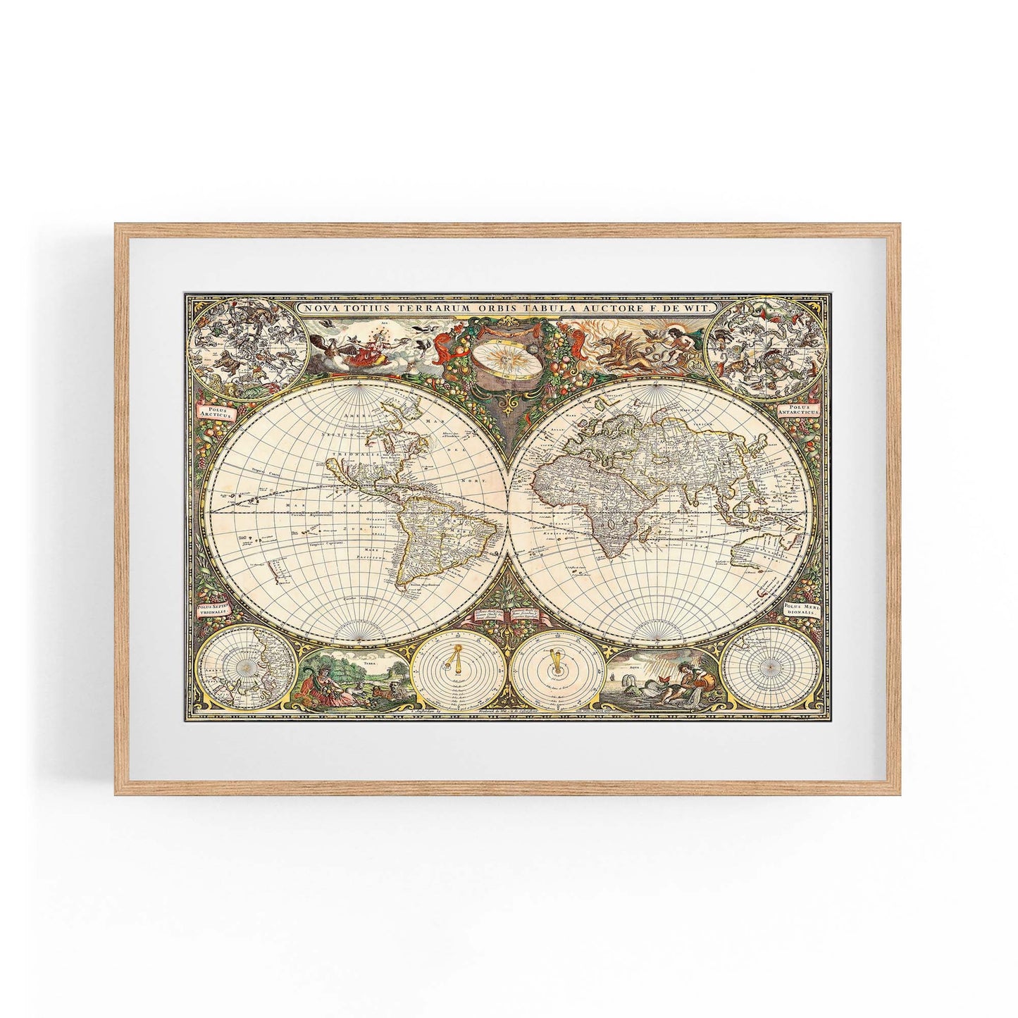 Vintage World Map Old Wall Art #1 - The Affordable Art Company