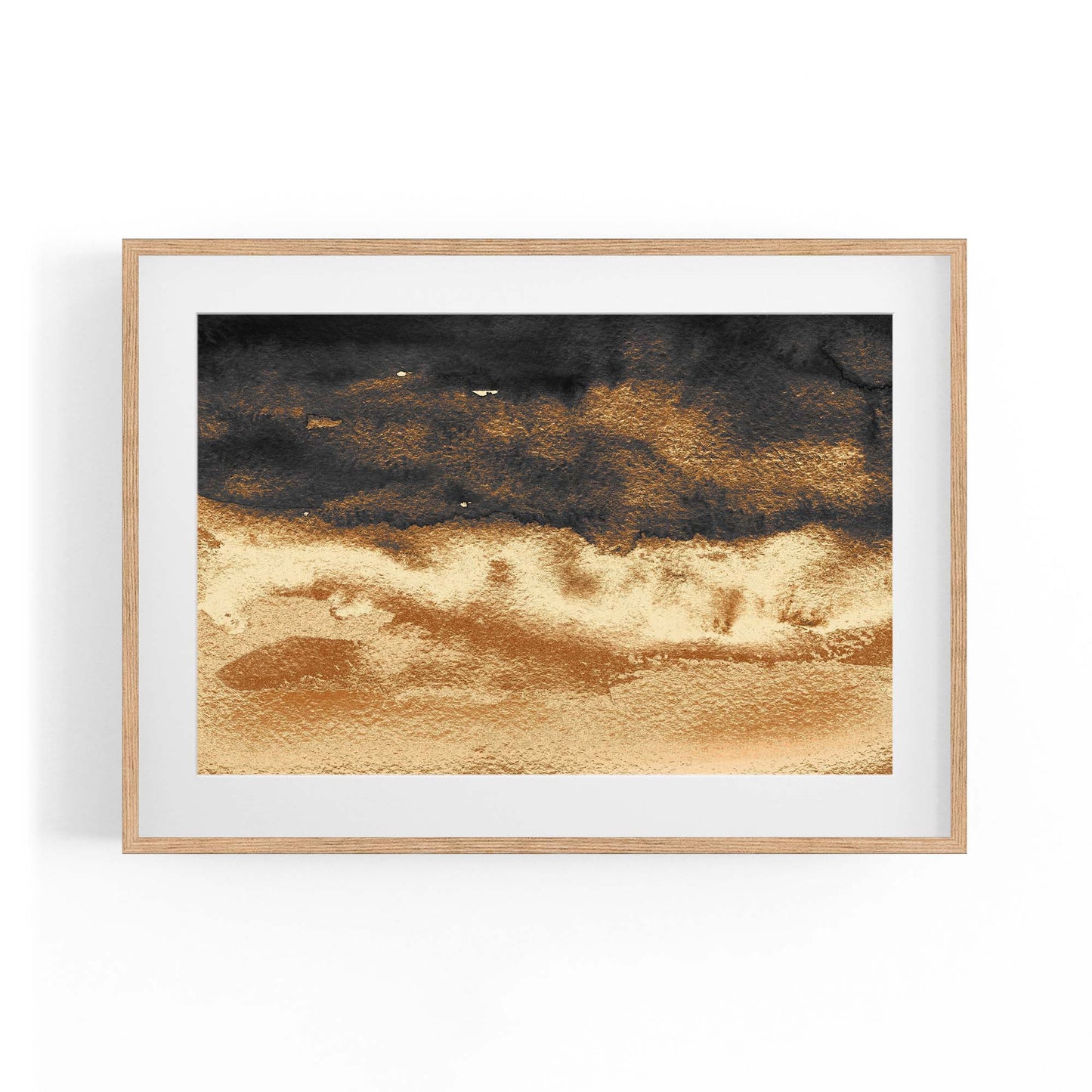 Black and Gold Abstract Painting Minimal Wall Art #1 - The Affordable Art Company