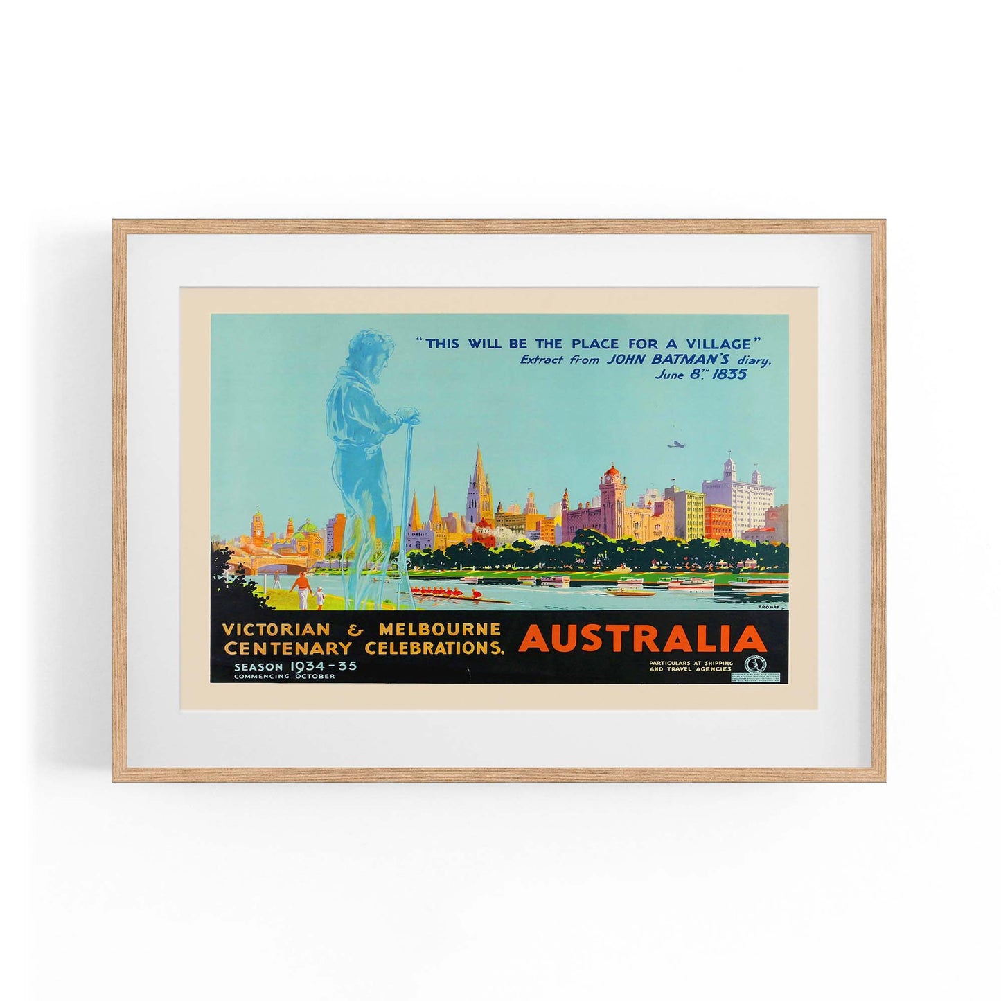 John Batman, Melbourne Vintage Advert Wall Art - The Affordable Art Company