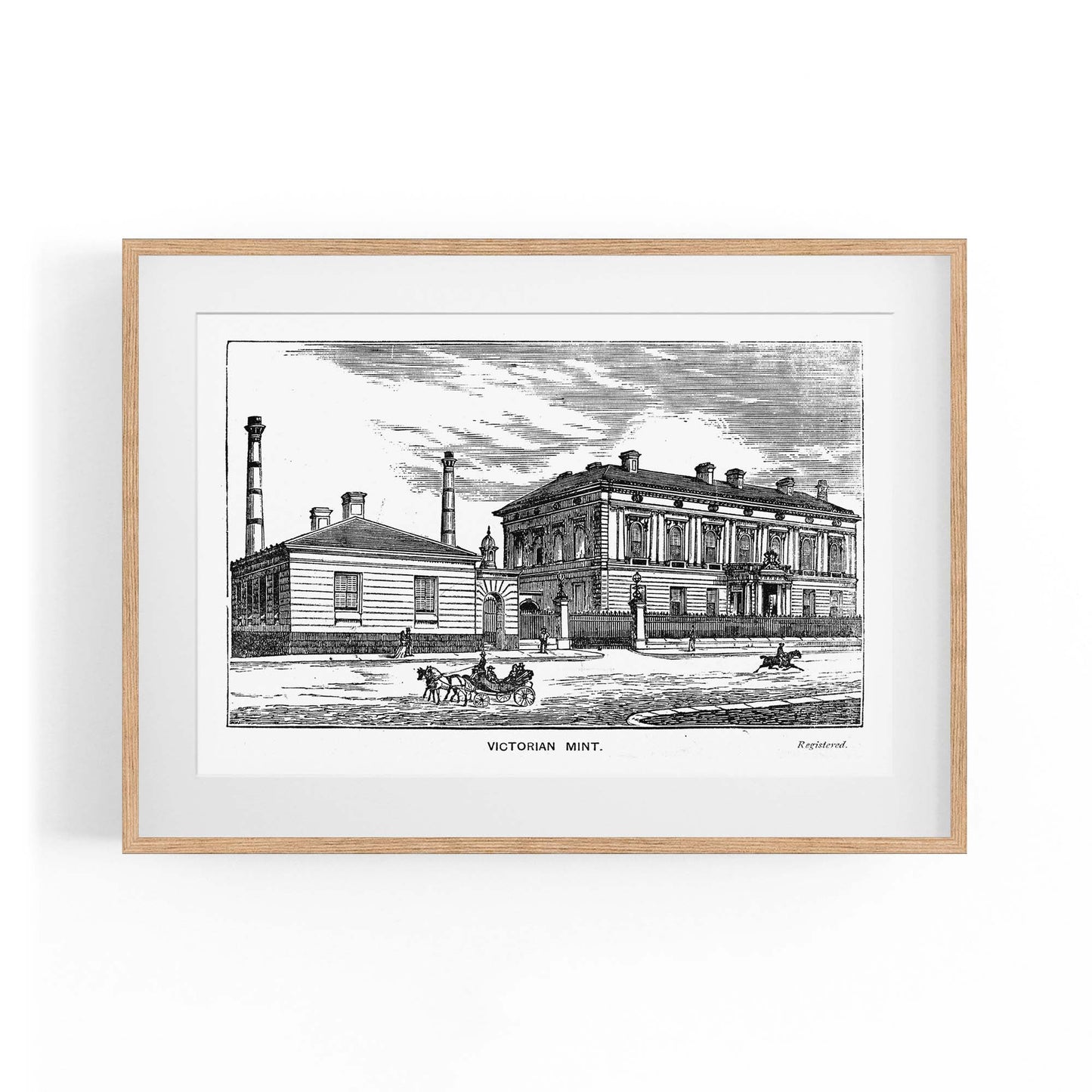 Victorian Mint, Melbourne Drawing Vintage Wall Art - The Affordable Art Company